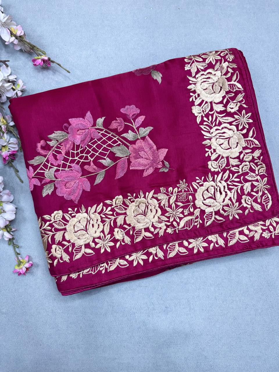 Pink Semi Tussar Saree 110