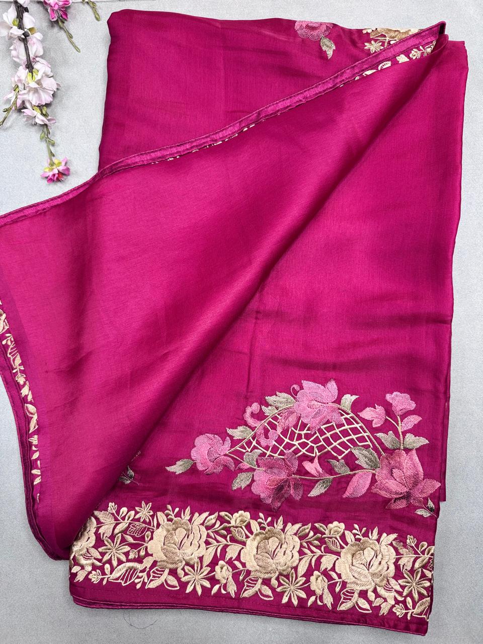 Pink Semi Tussar Saree 110