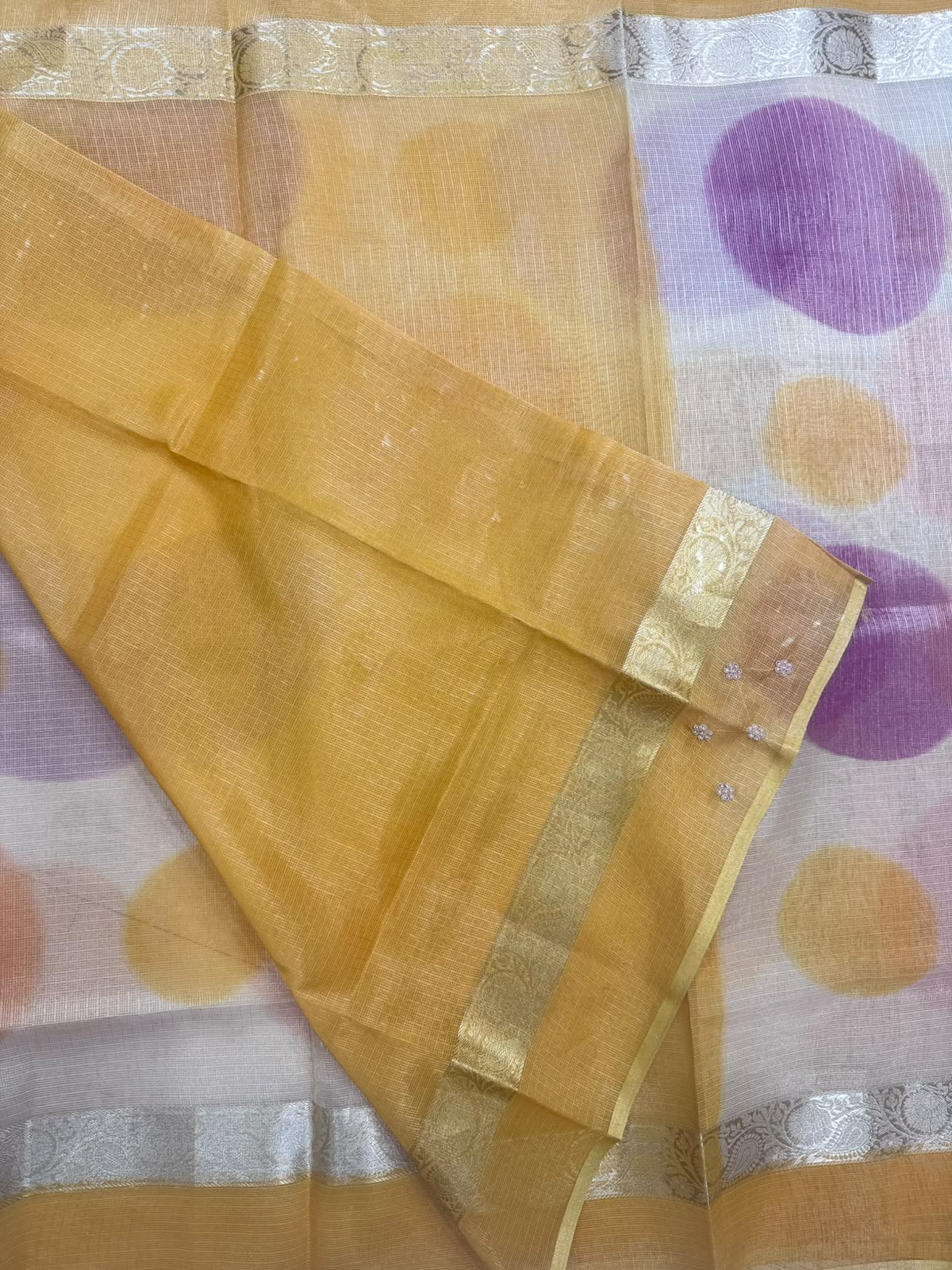 Cream Kota Tissue Saree 110