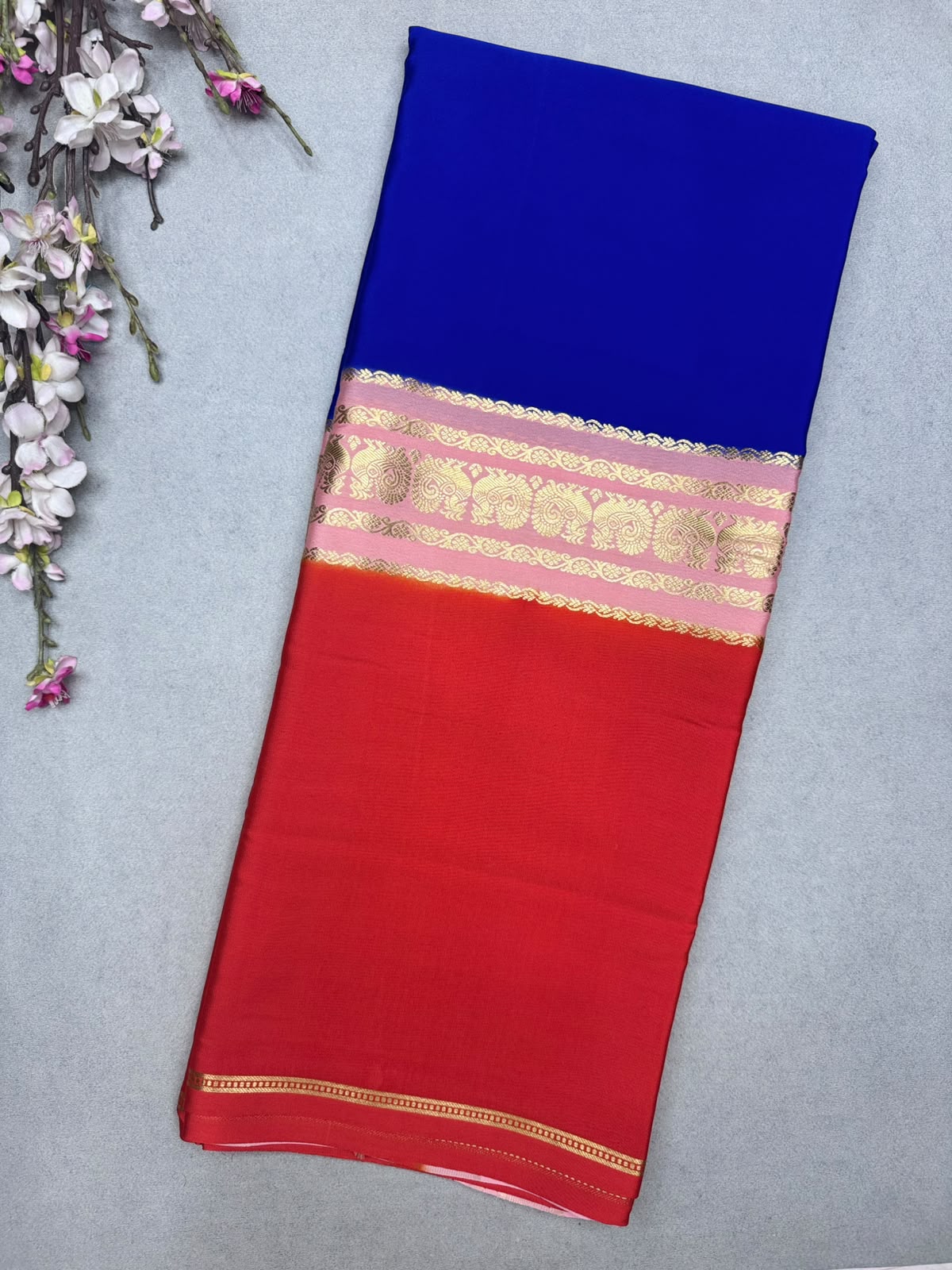 3D Pure Mysore Crepe Silk Saree 110