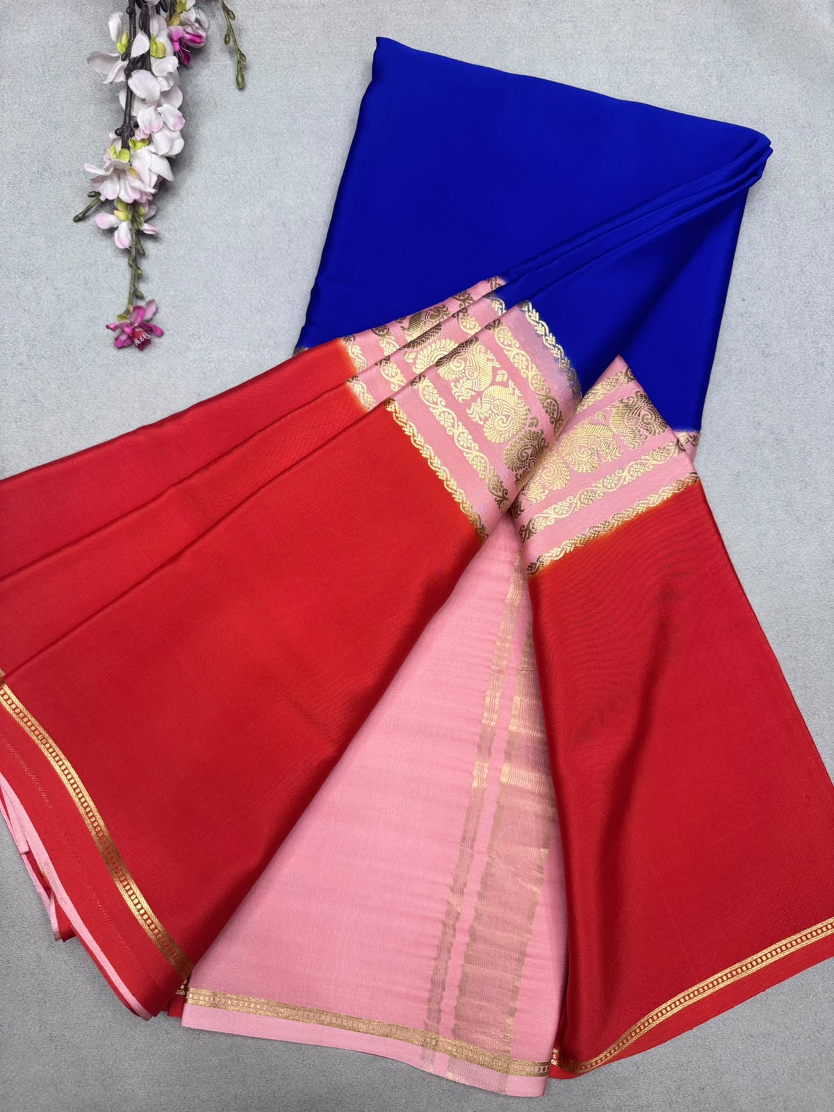 3D Pure Mysore Crepe Silk Saree 110