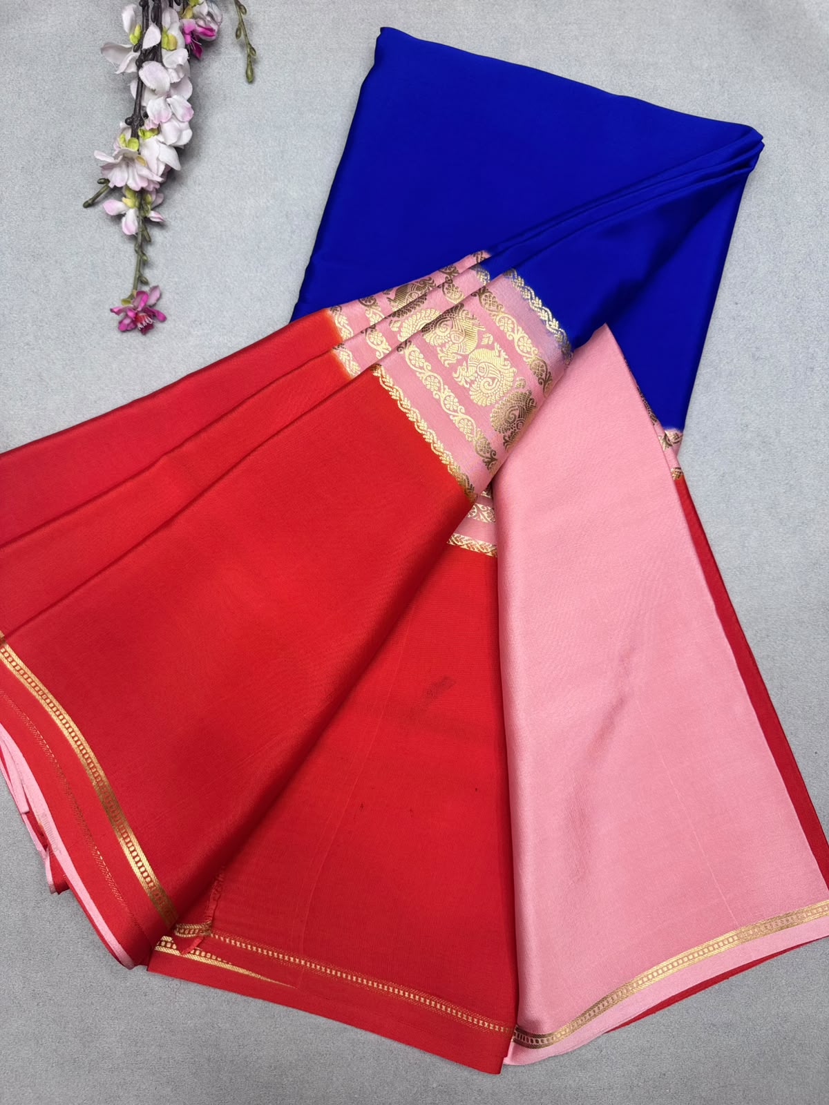 3D Pure Mysore Crepe Silk Saree 110
