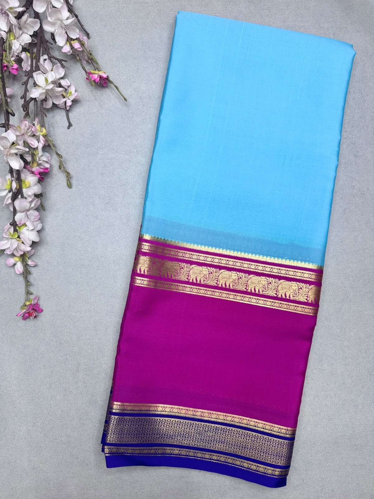 3D Pure Mysore Crepe Silk Saree 110