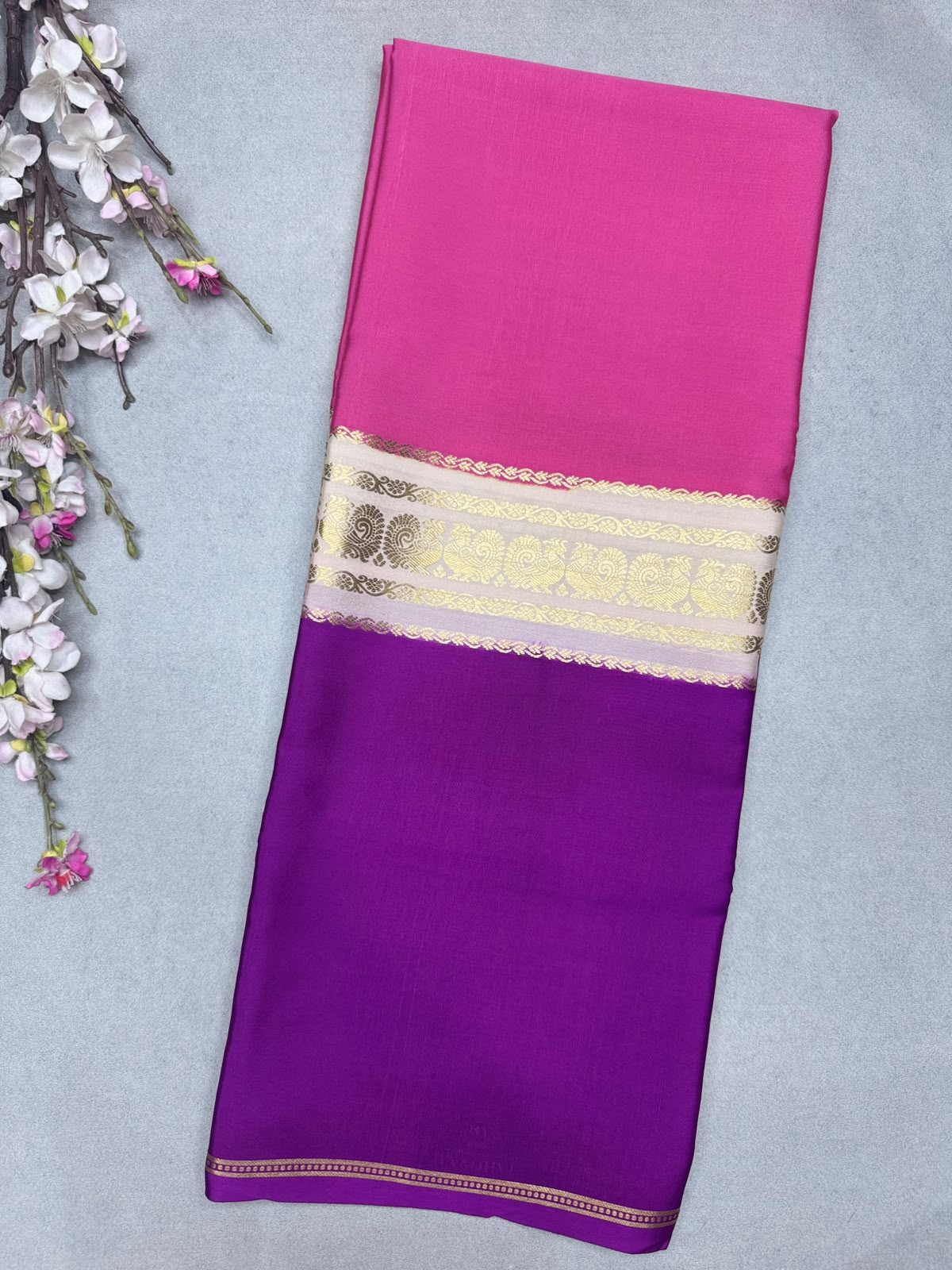 3D Pure Mysore Crepe Silk Saree 110