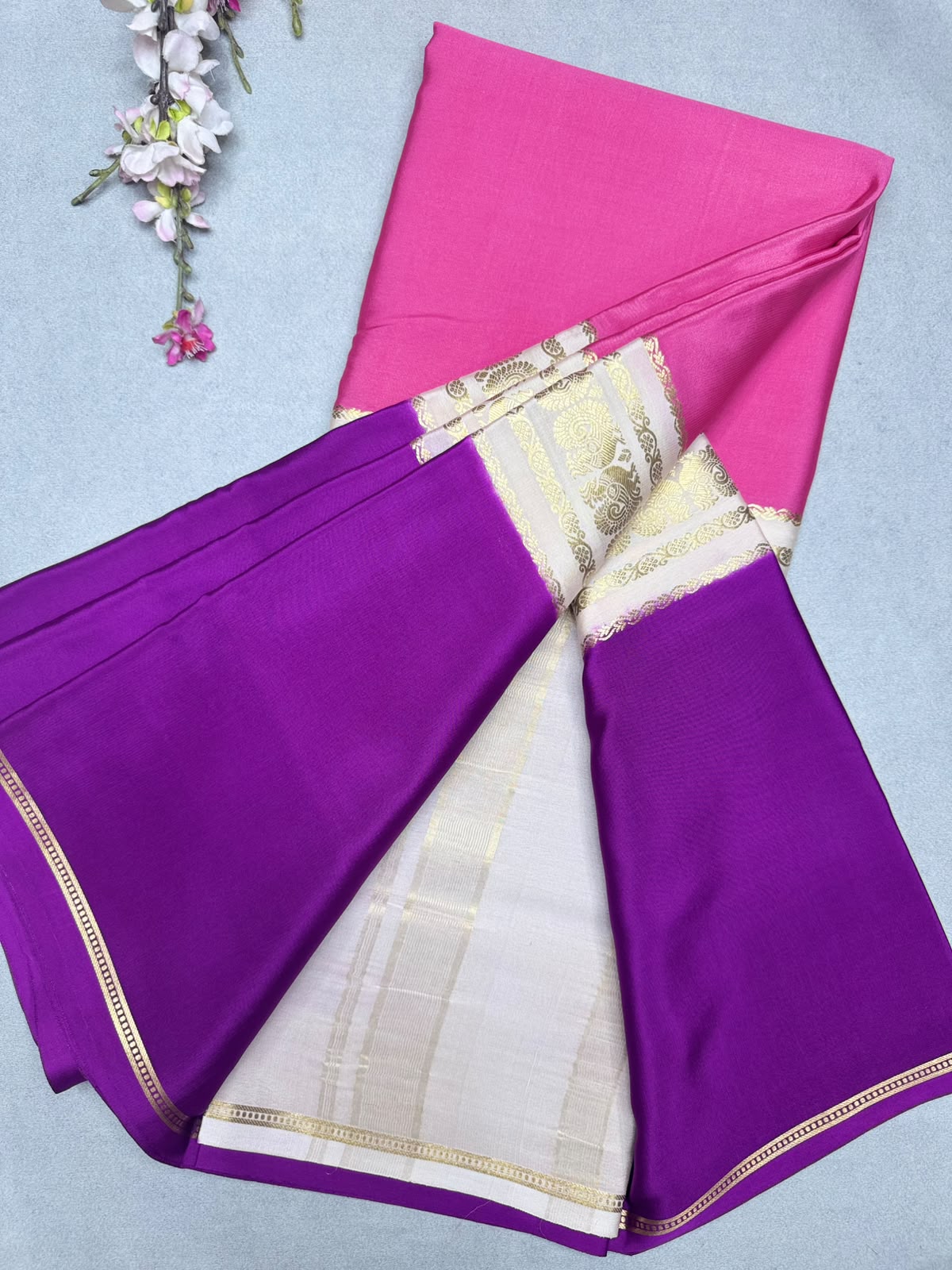 3D Pure Mysore Crepe Silk Saree 110