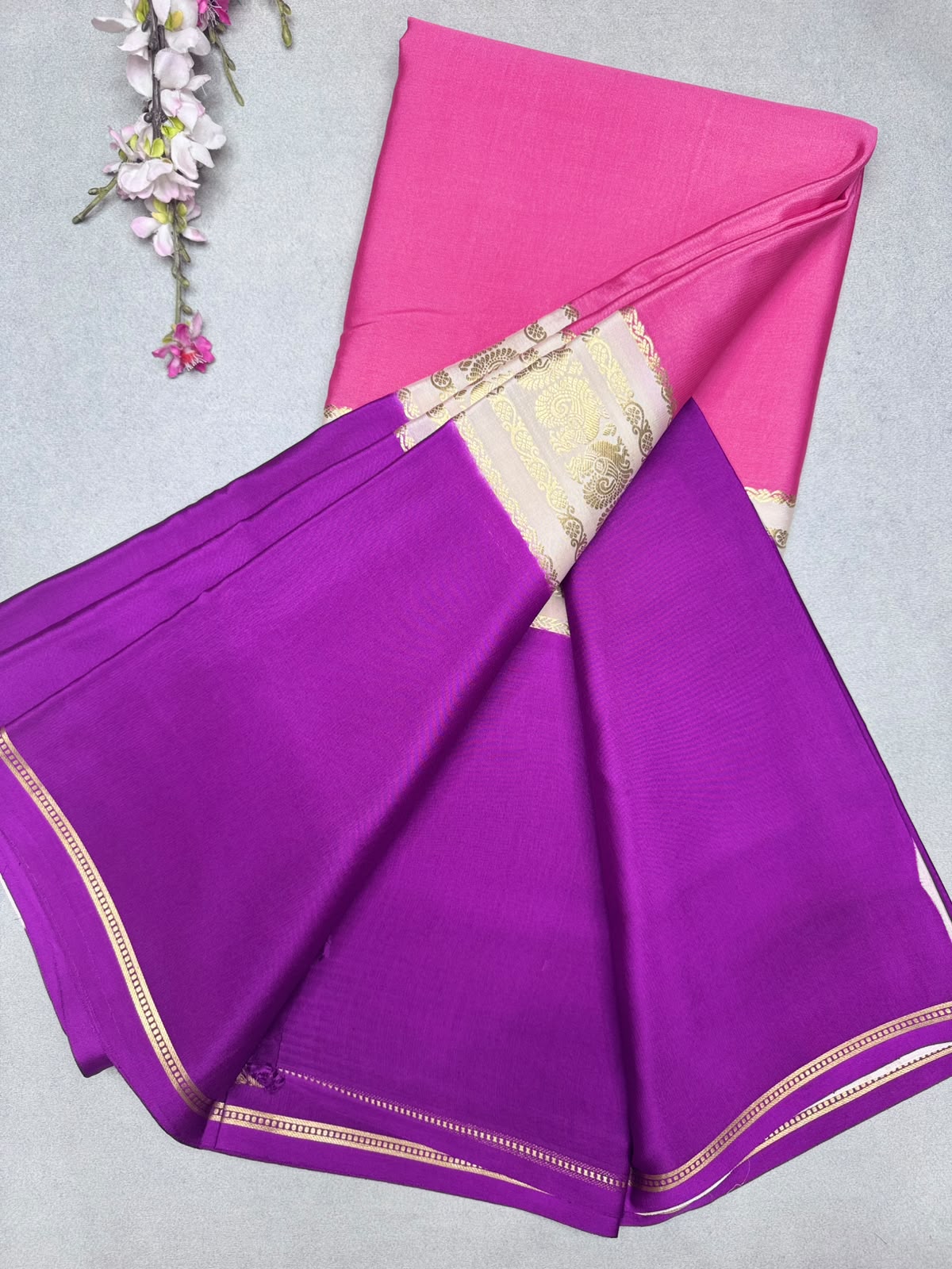 3D Pure Mysore Crepe Silk Saree 110