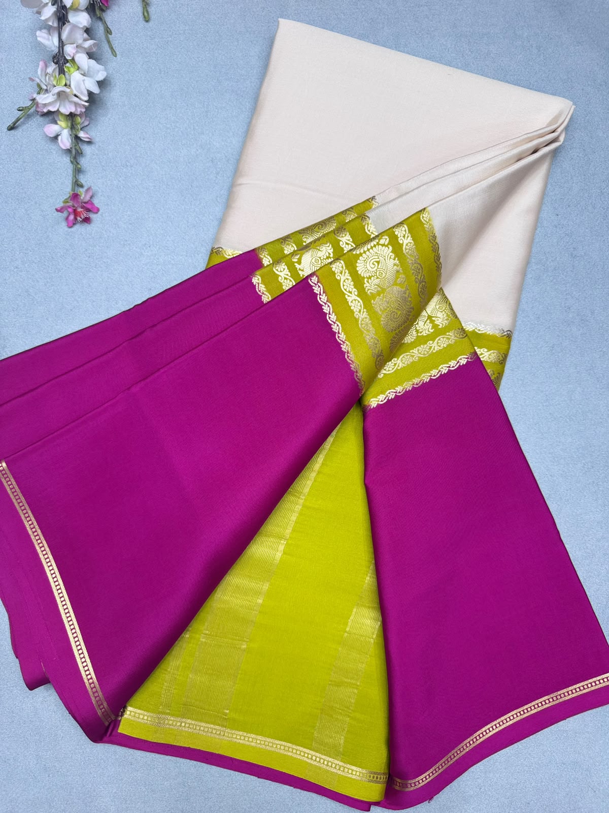 3D Pure Mysore Crepe Silk Saree 110
