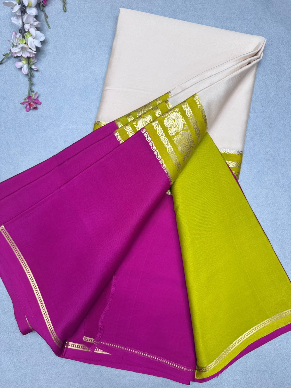 3D Pure Mysore Crepe Silk Saree 110