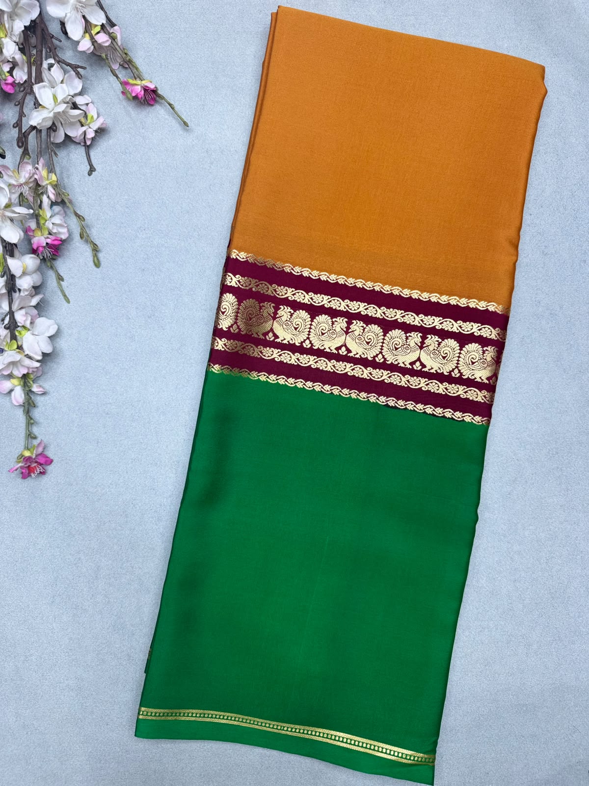 3D Pure Mysore Crepe Silk Saree 110