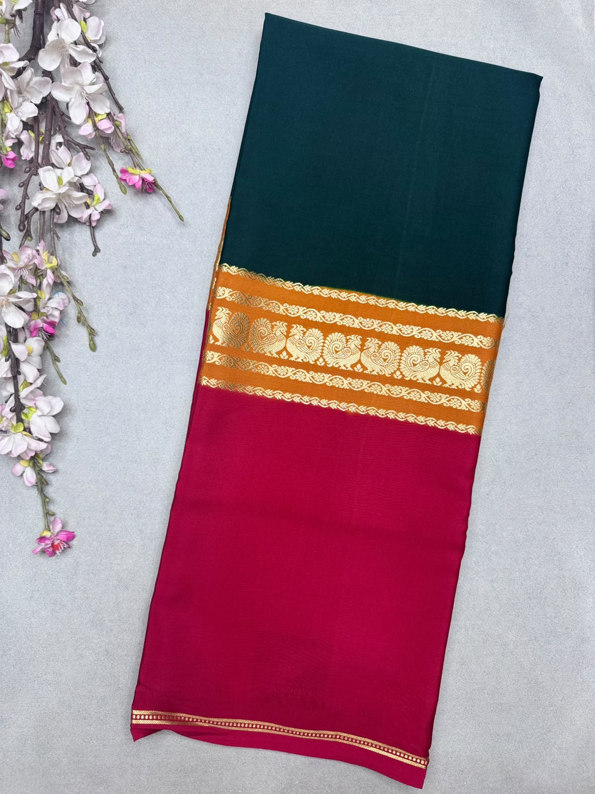 3D Pure Mysore Crepe Silk Saree 110