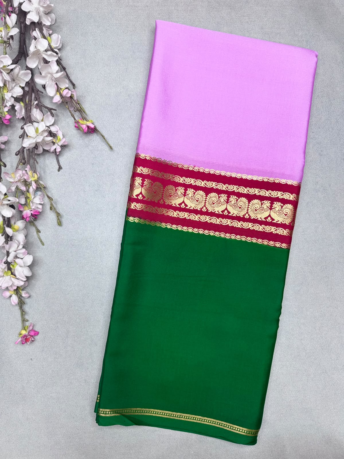 3D Pure Mysore Crepe Silk Saree 110