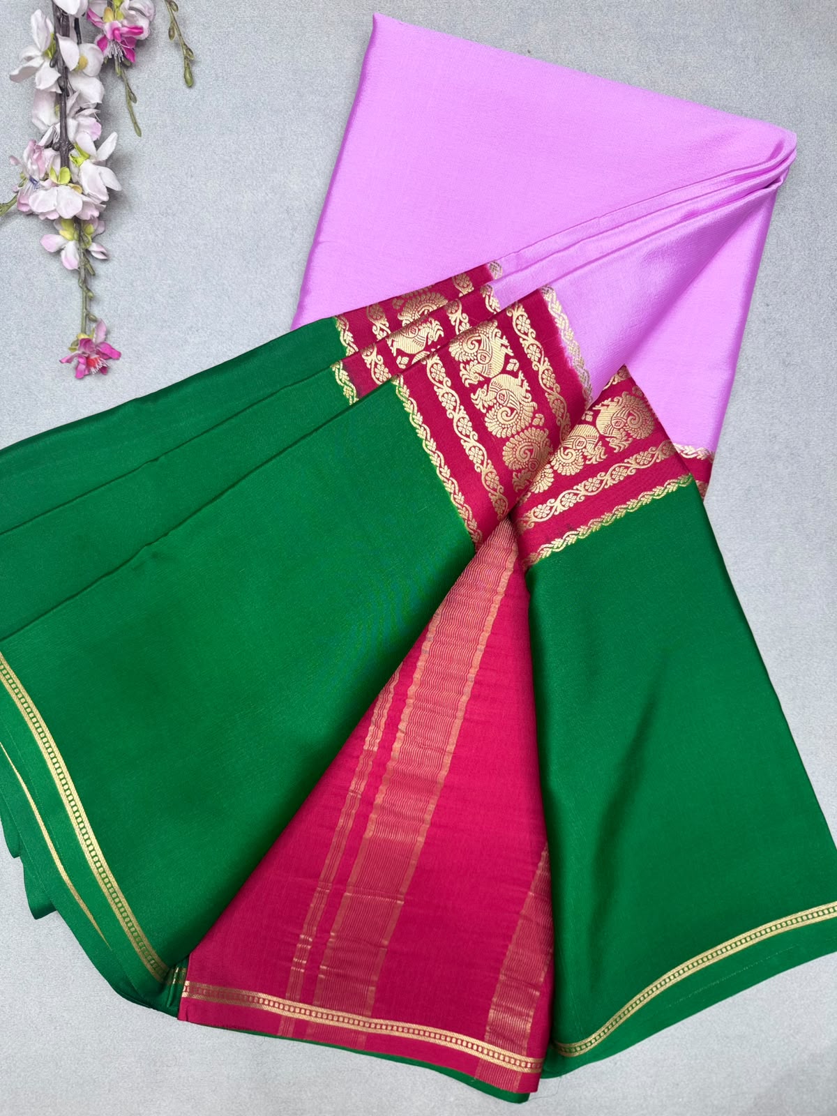 3D Pure Mysore Crepe Silk Saree 110