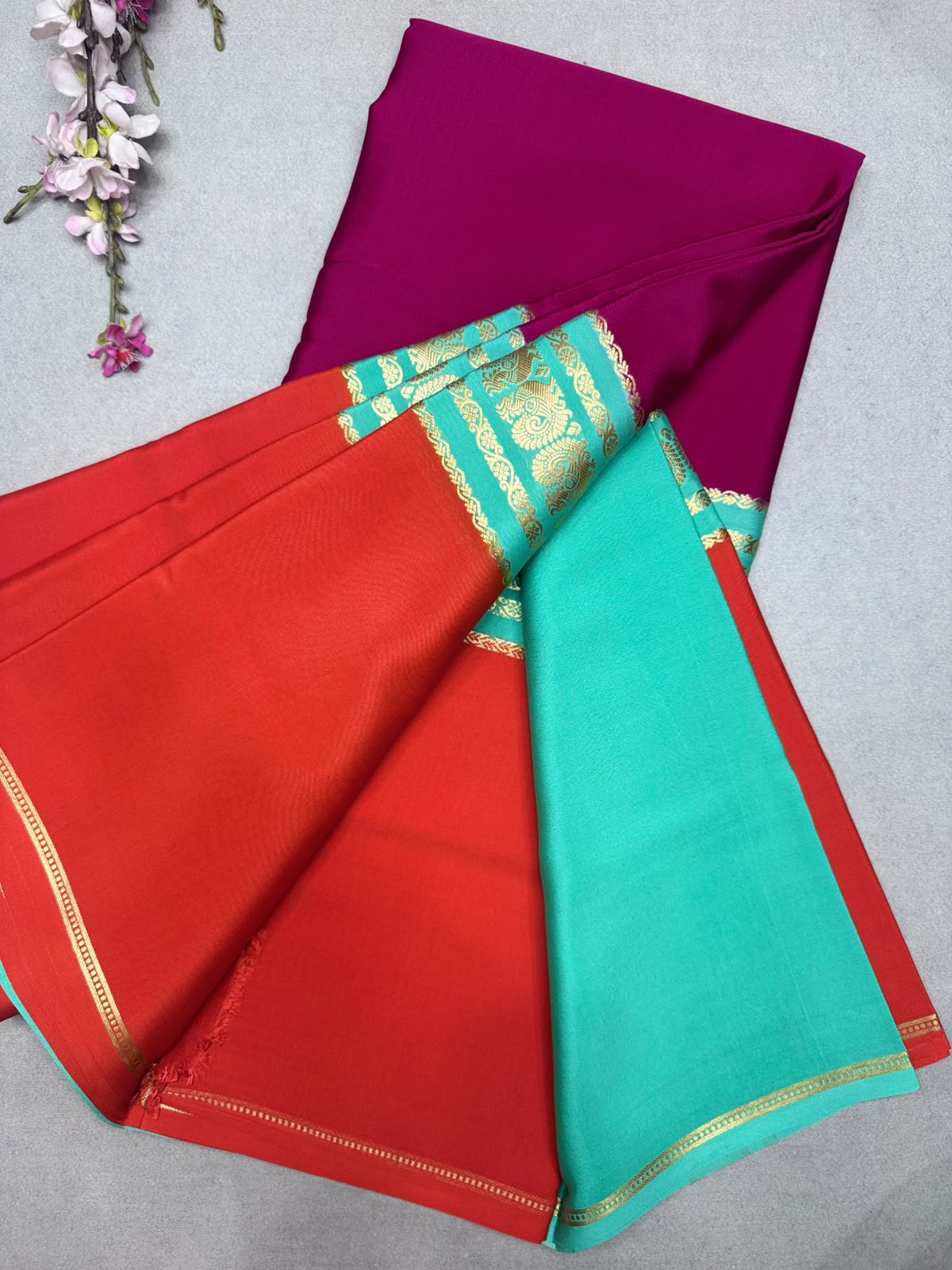 3D Pure Mysore Crepe Silk Saree 110