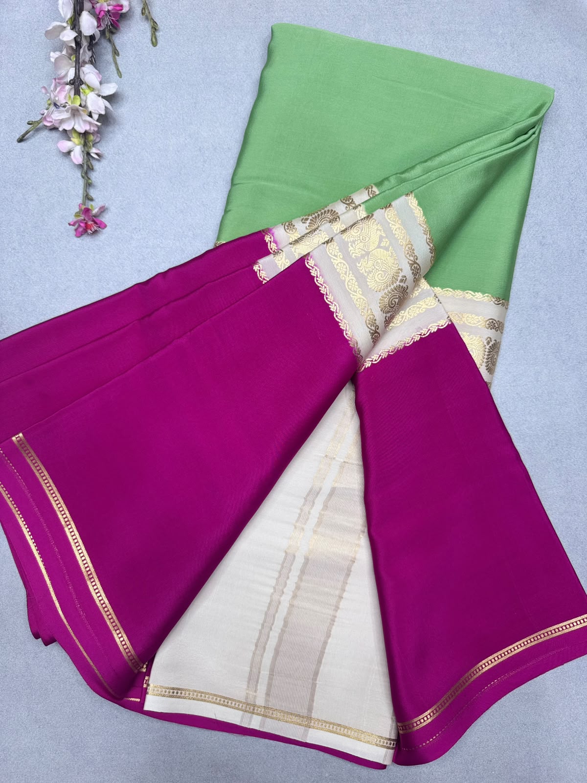 3D Pure Mysore Crepe Silk Saree 110