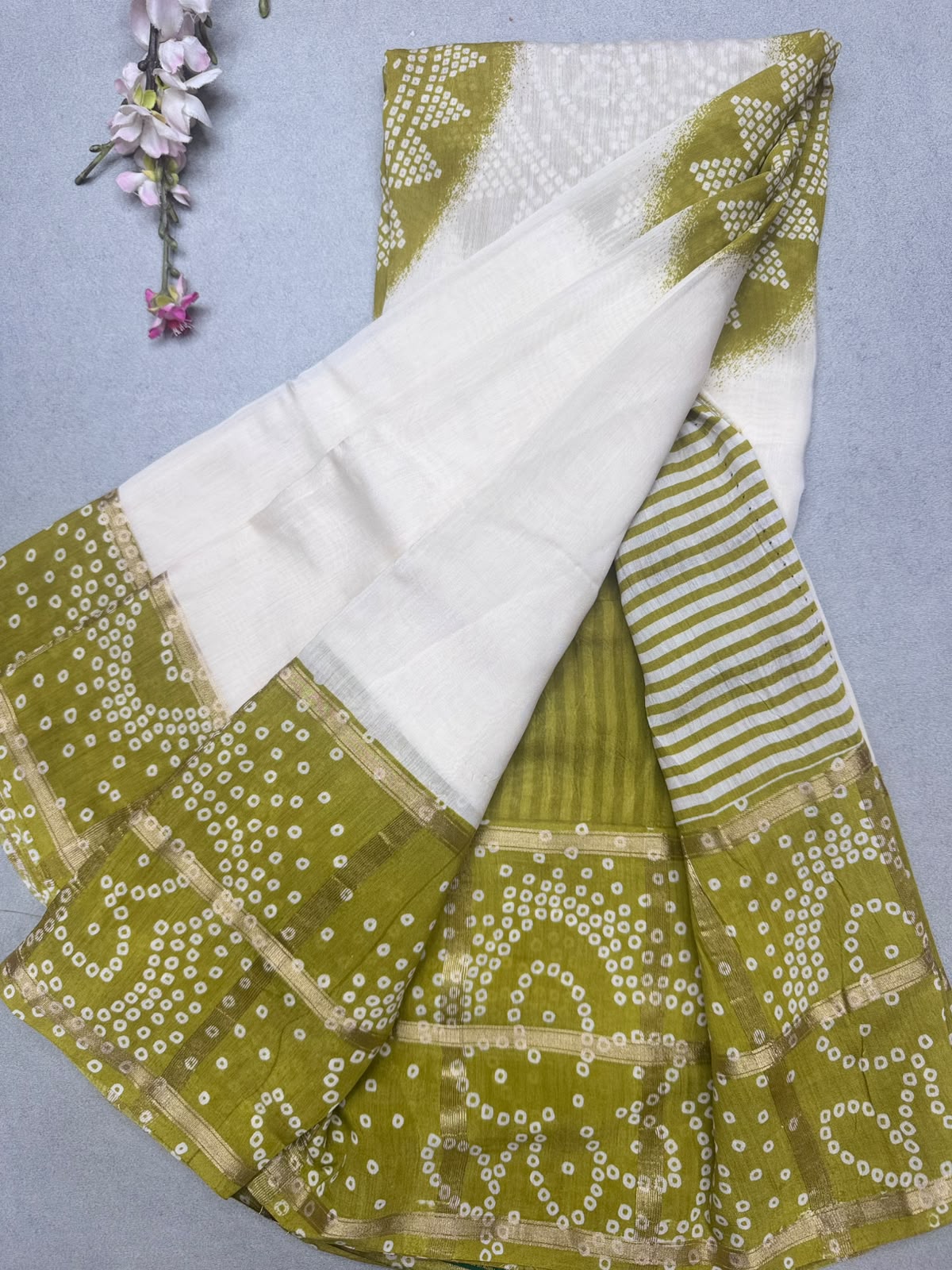 Mehandi Green Soft Tussar Crepe Saree 110