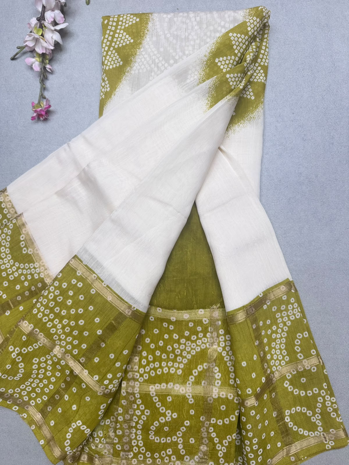 Mehandi Green Soft Tussar Crepe Saree 110