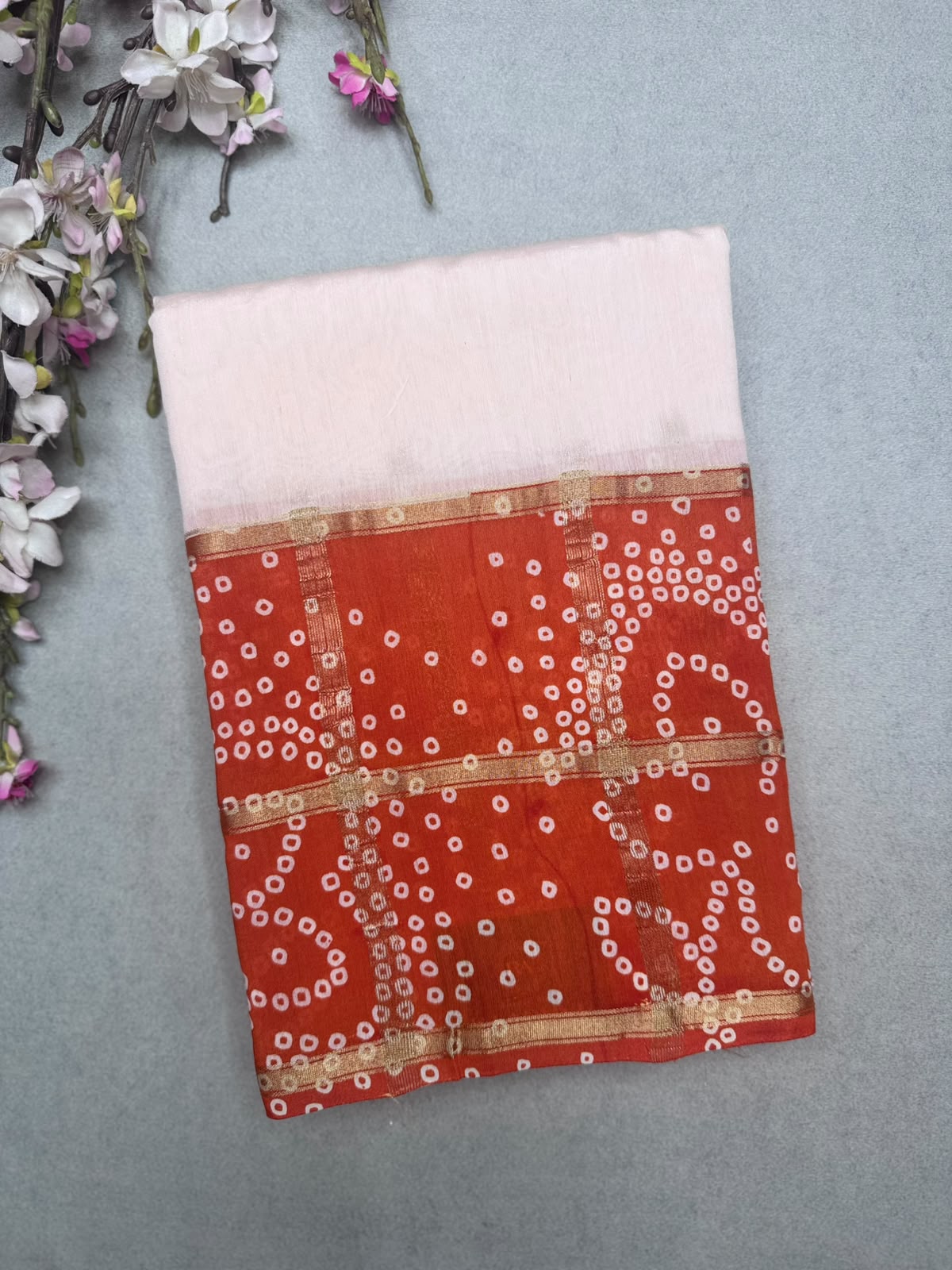 Orange Soft Tussar Crepe Saree 110