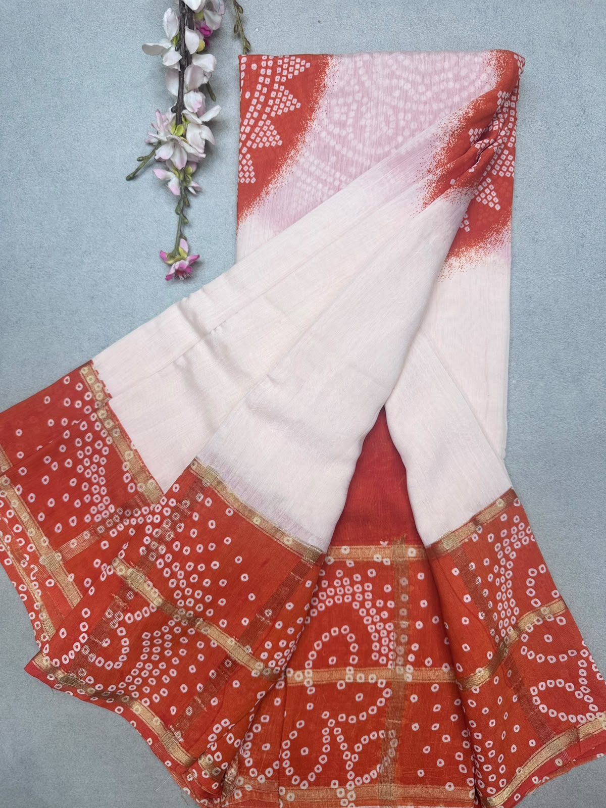 Orange Soft Tussar Crepe Saree 110
