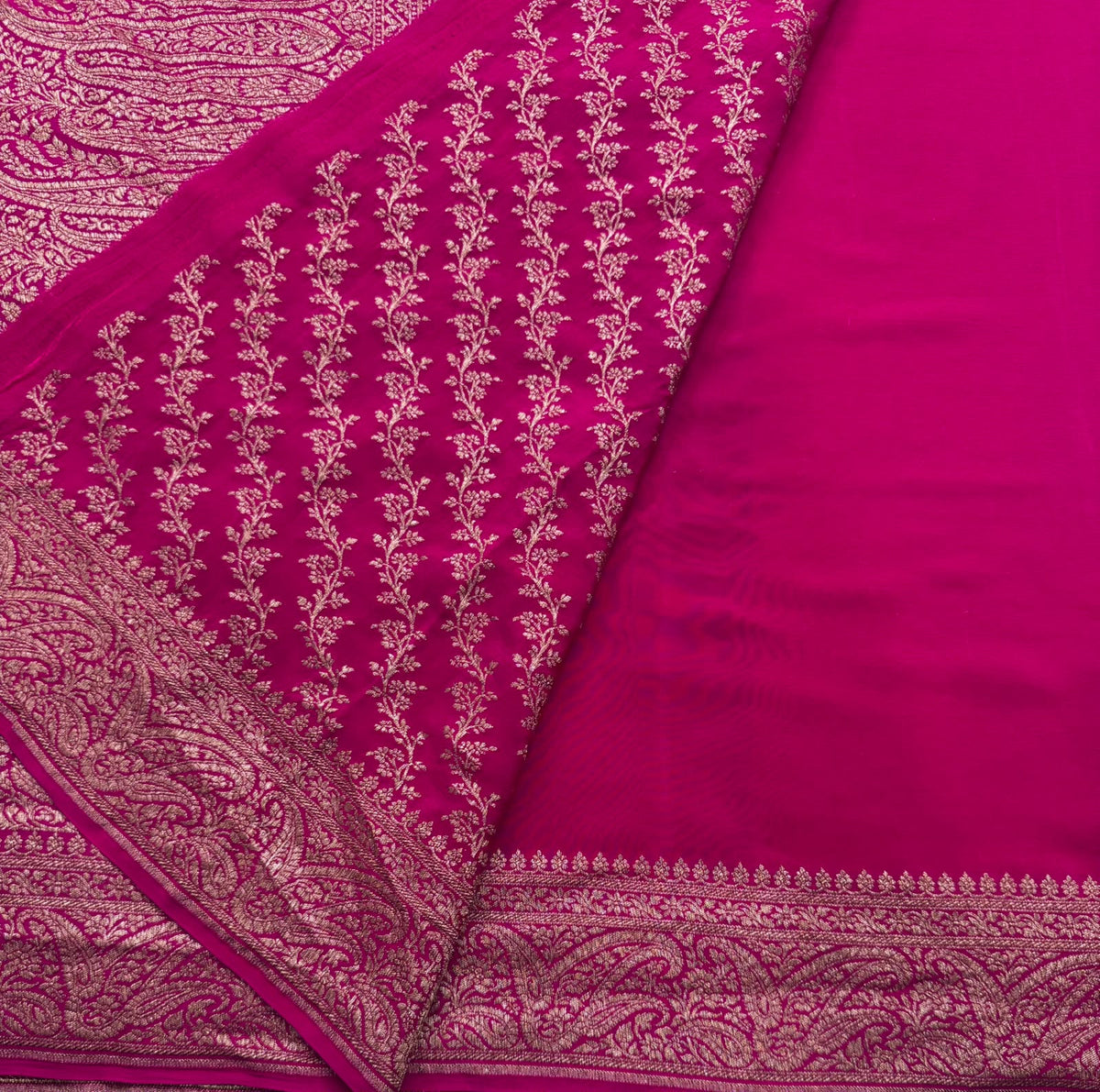 Pink Pure Benarasi Crepe Saree 111
