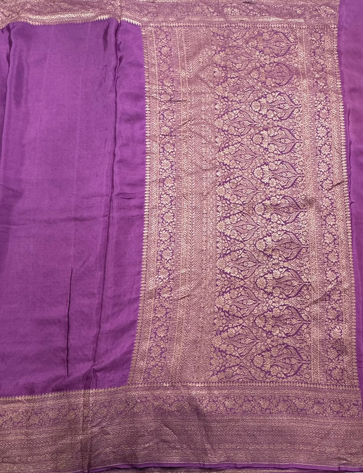 Mauve Pure Benarasi Crepe Saree 111