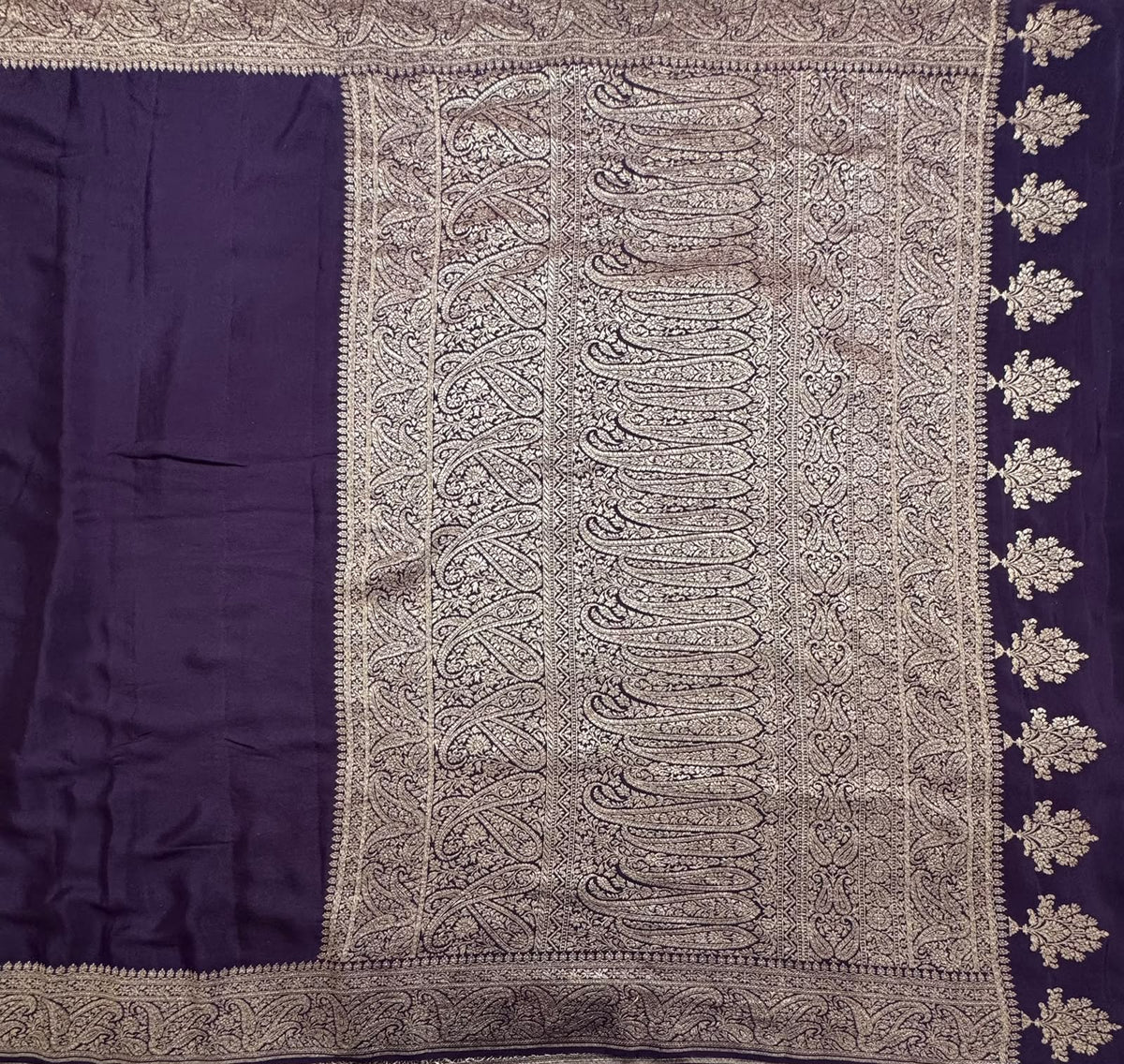 Wine Pure Benarasi Crepe Saree 111