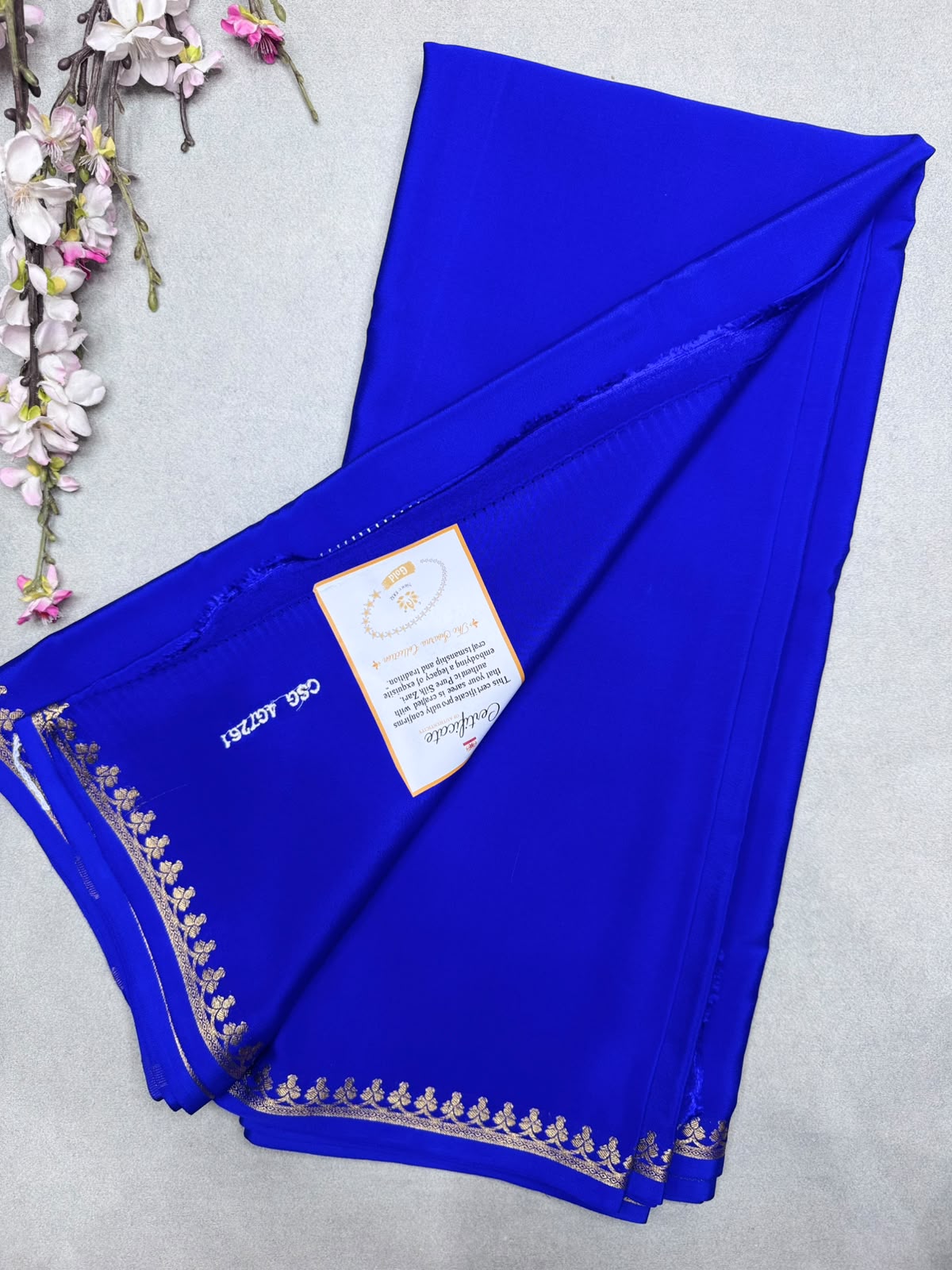 Royal Blue Pure Zari Mysore Silk Saree CSG 4G (Swara)