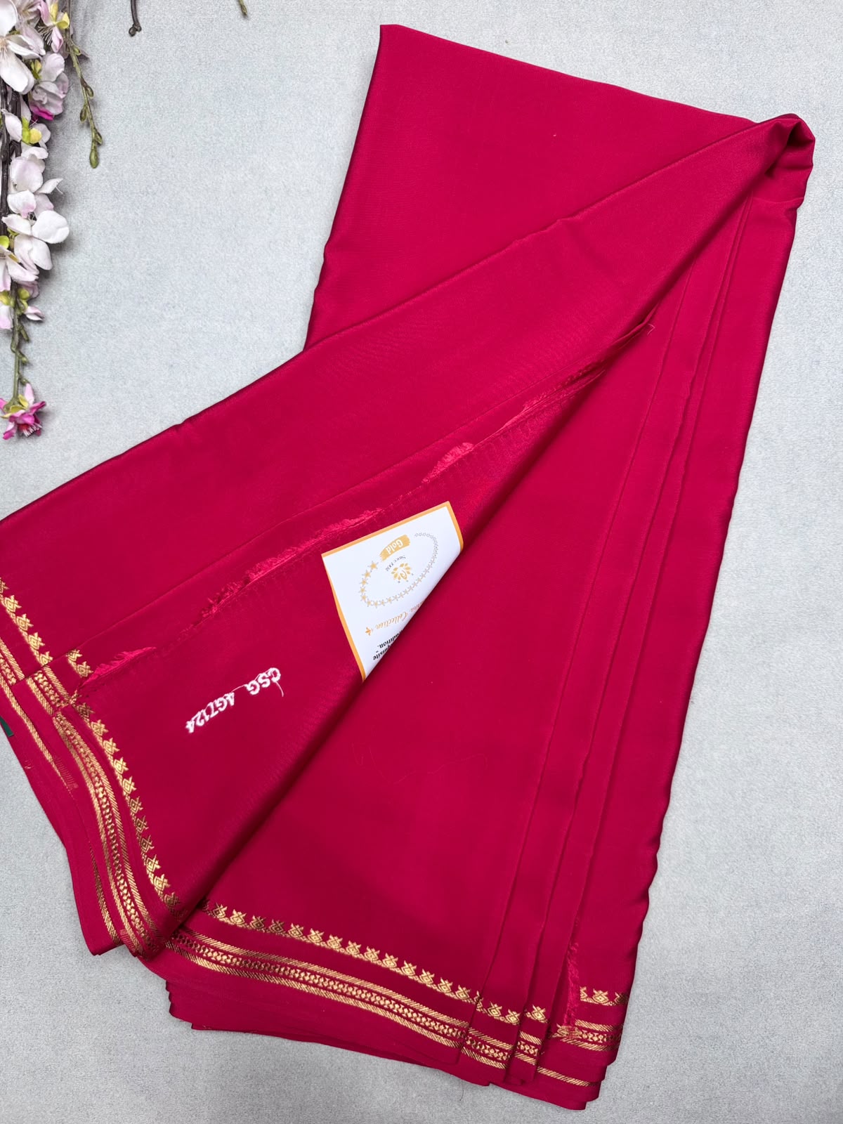 Red Pure Zari Mysore Silk Saree CSG 4G (Swara)