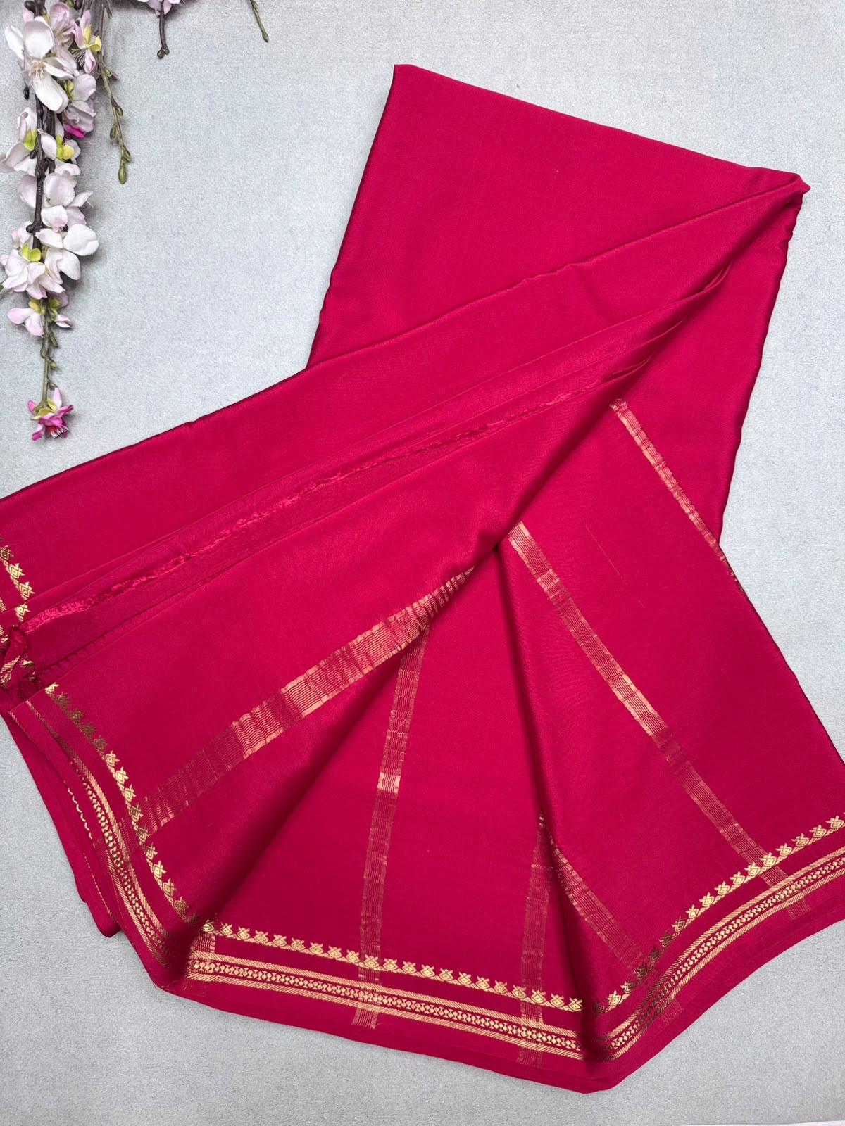 Red Pure Zari Mysore Silk Saree CSG 4G (Swara)