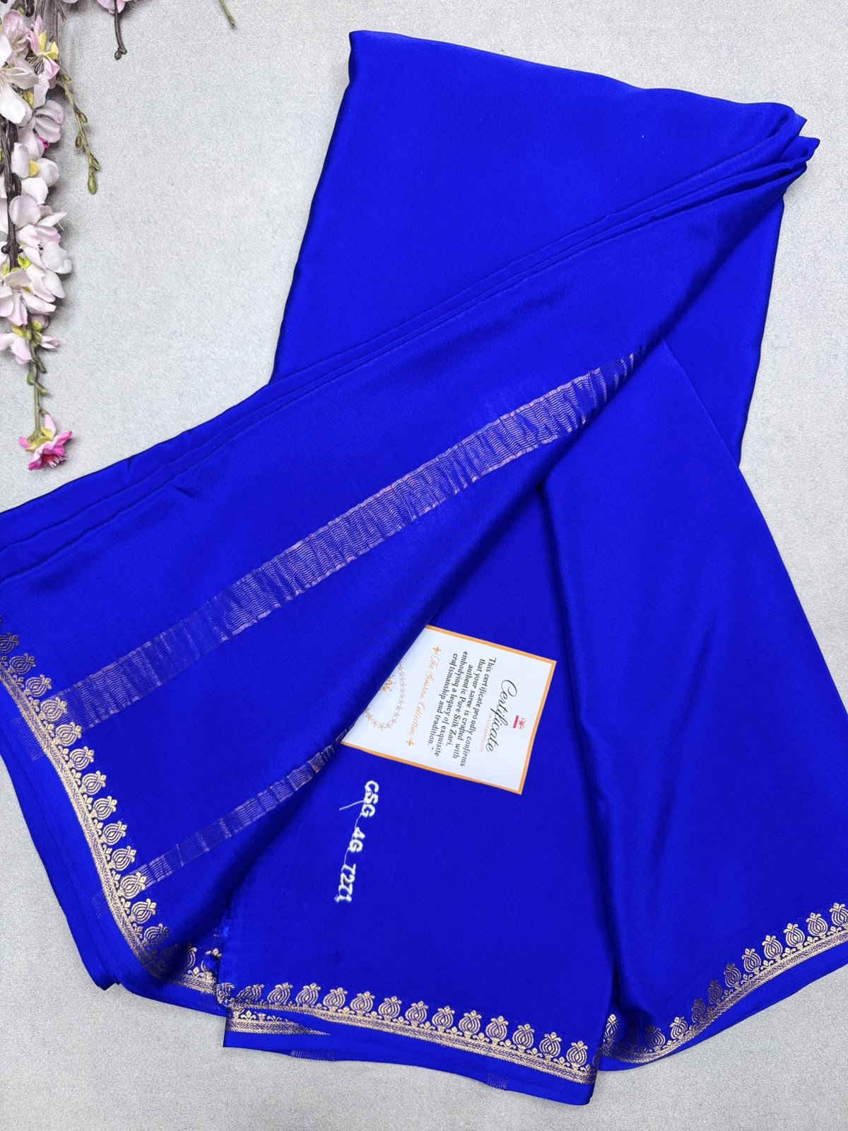 Royal Blue Pure Zari Mysore Silk Saree CSG 4G (Swara)