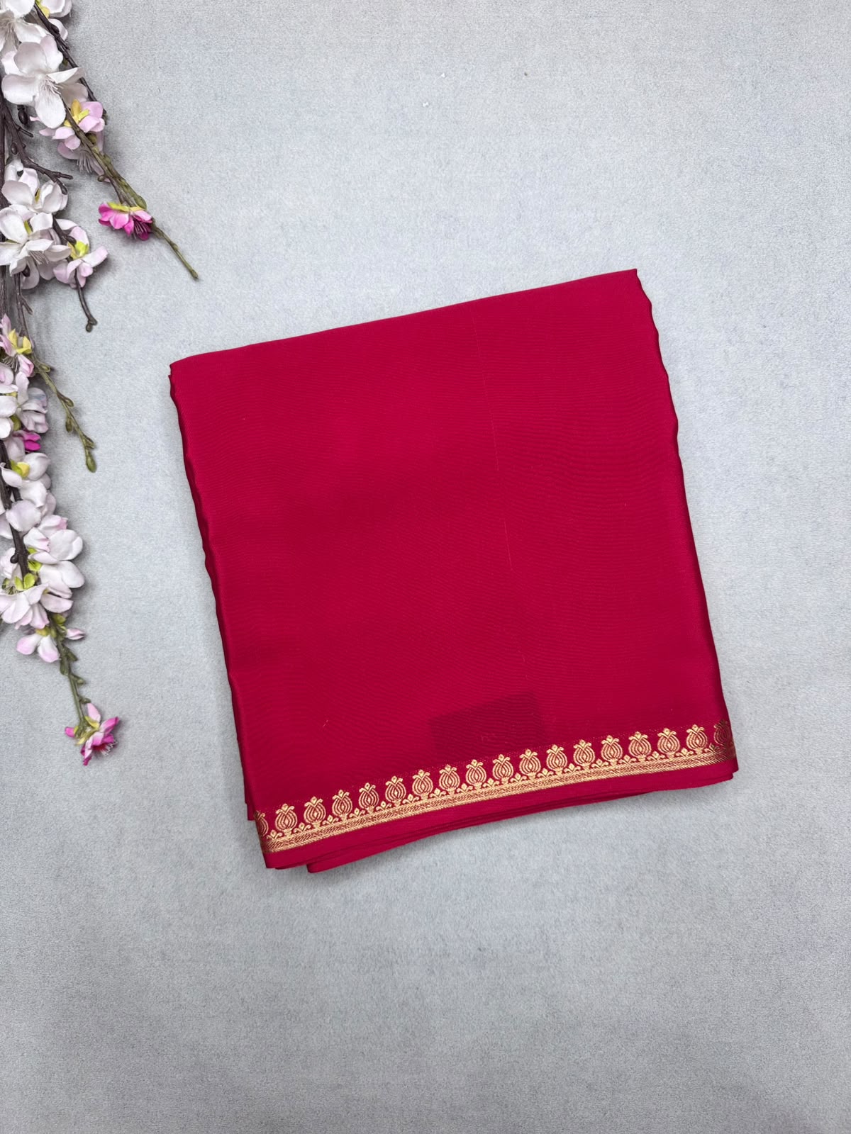 Red Pure Zari Mysore Silk Saree CSG 4G (Swara)