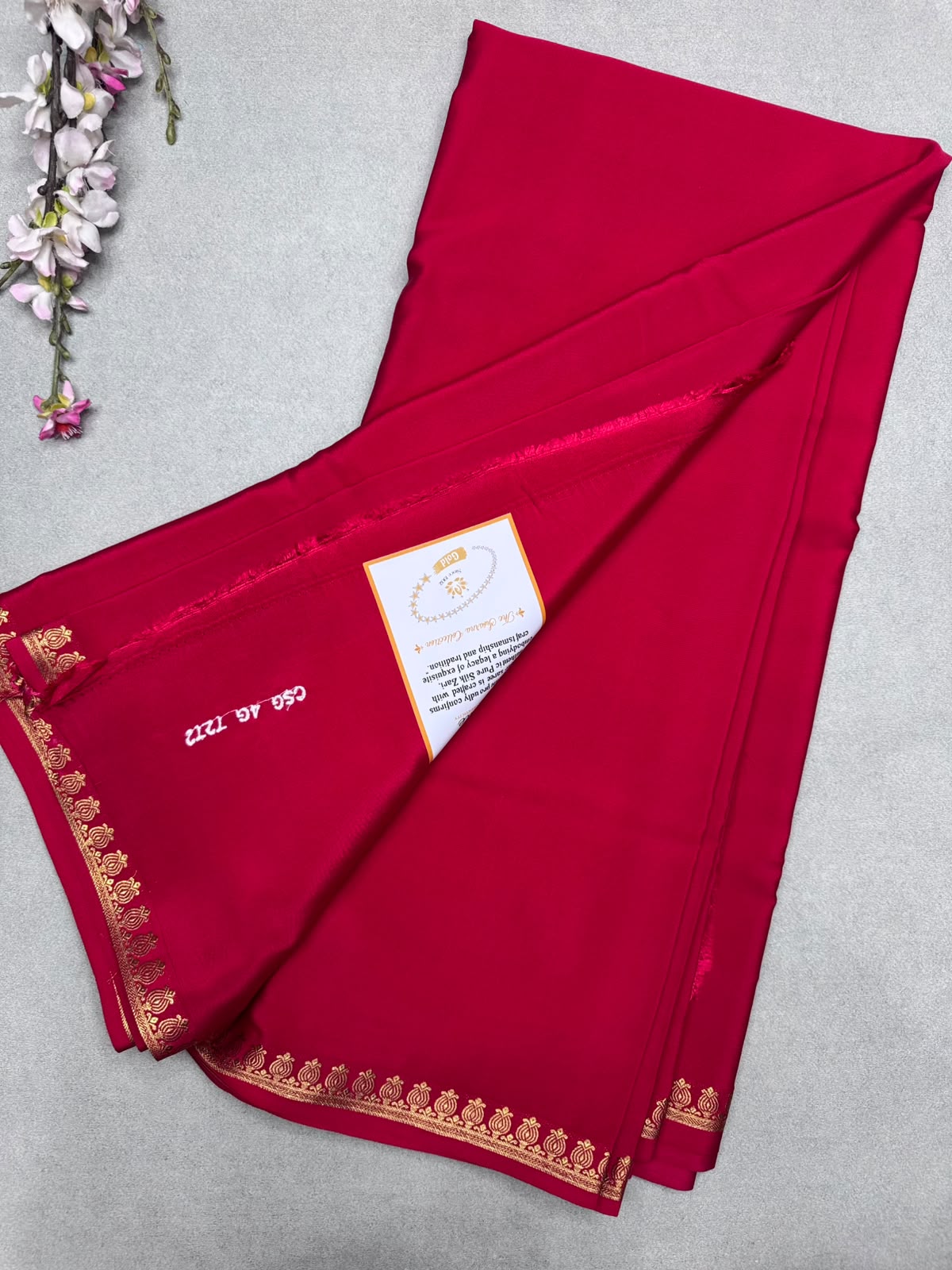 Red Pure Zari Mysore Silk Saree CSG 4G (Swara)