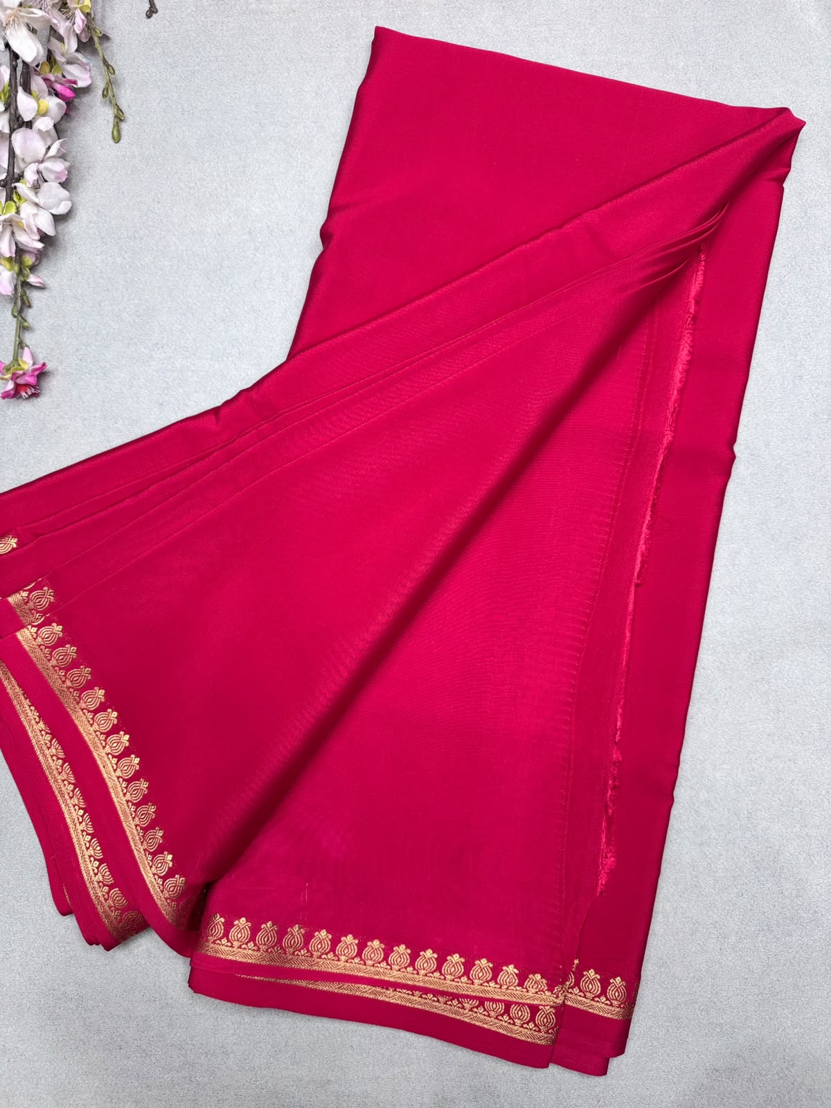 Red Pure Zari Mysore Silk Saree CSG 4G (Swara)