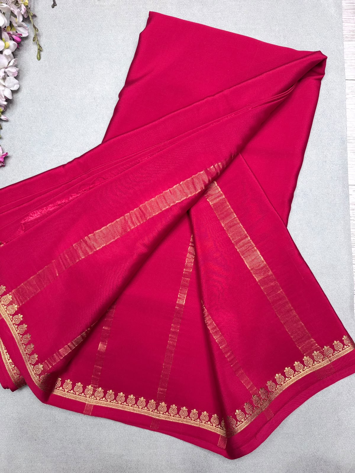 Red Pure Zari Mysore Silk Saree CSG 4G (Swara)