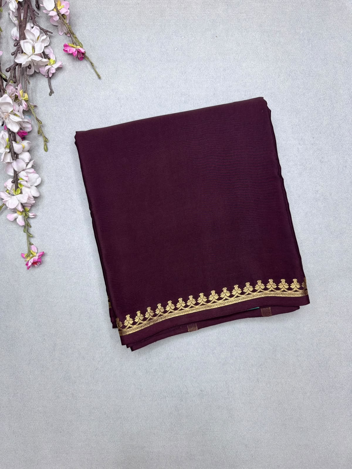 Brown Pure Zari Mysore Silk Saree CSG 4G (Swara)