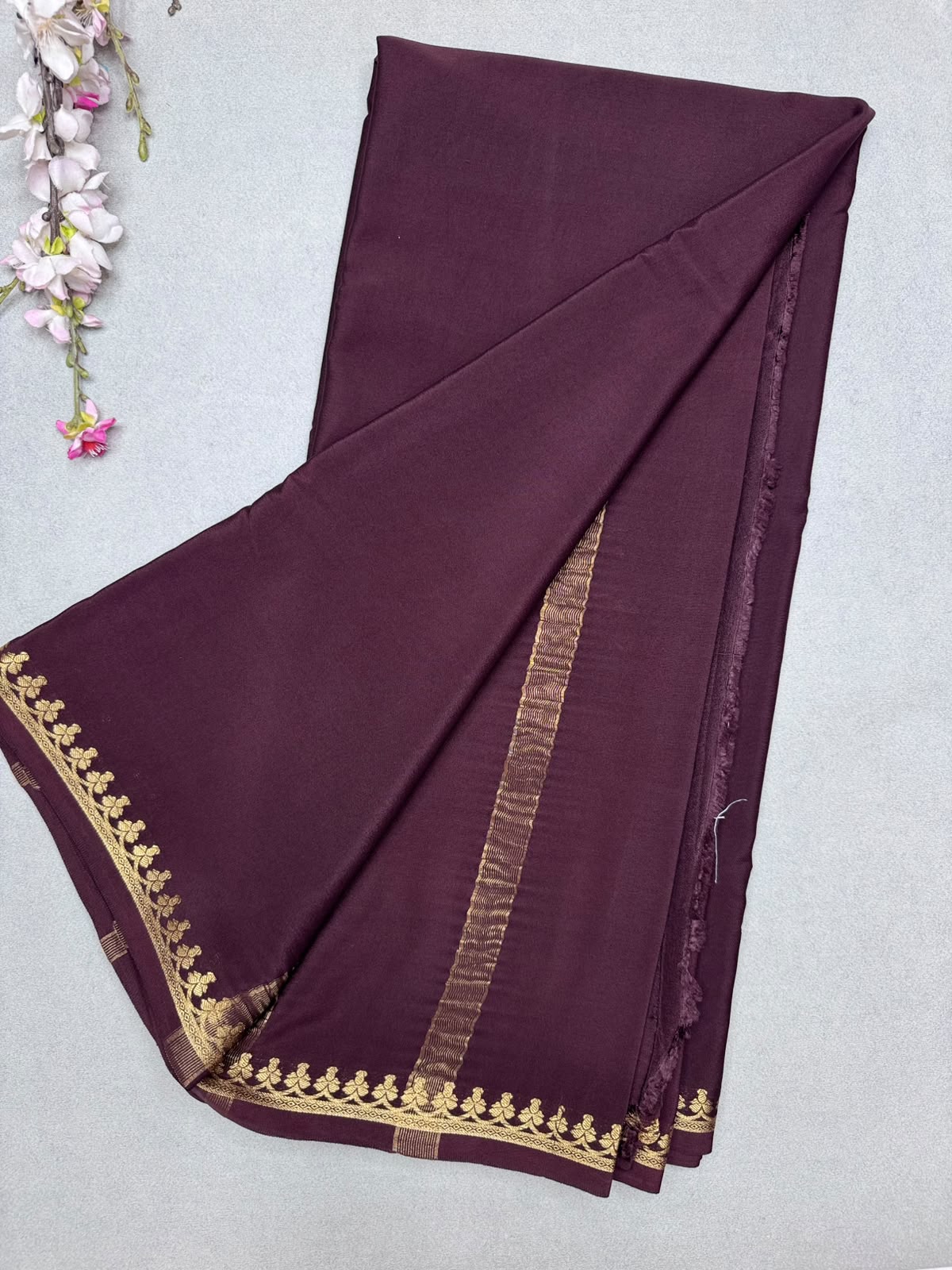 Brown Pure Zari Mysore Silk Saree CSG 4G (Swara)