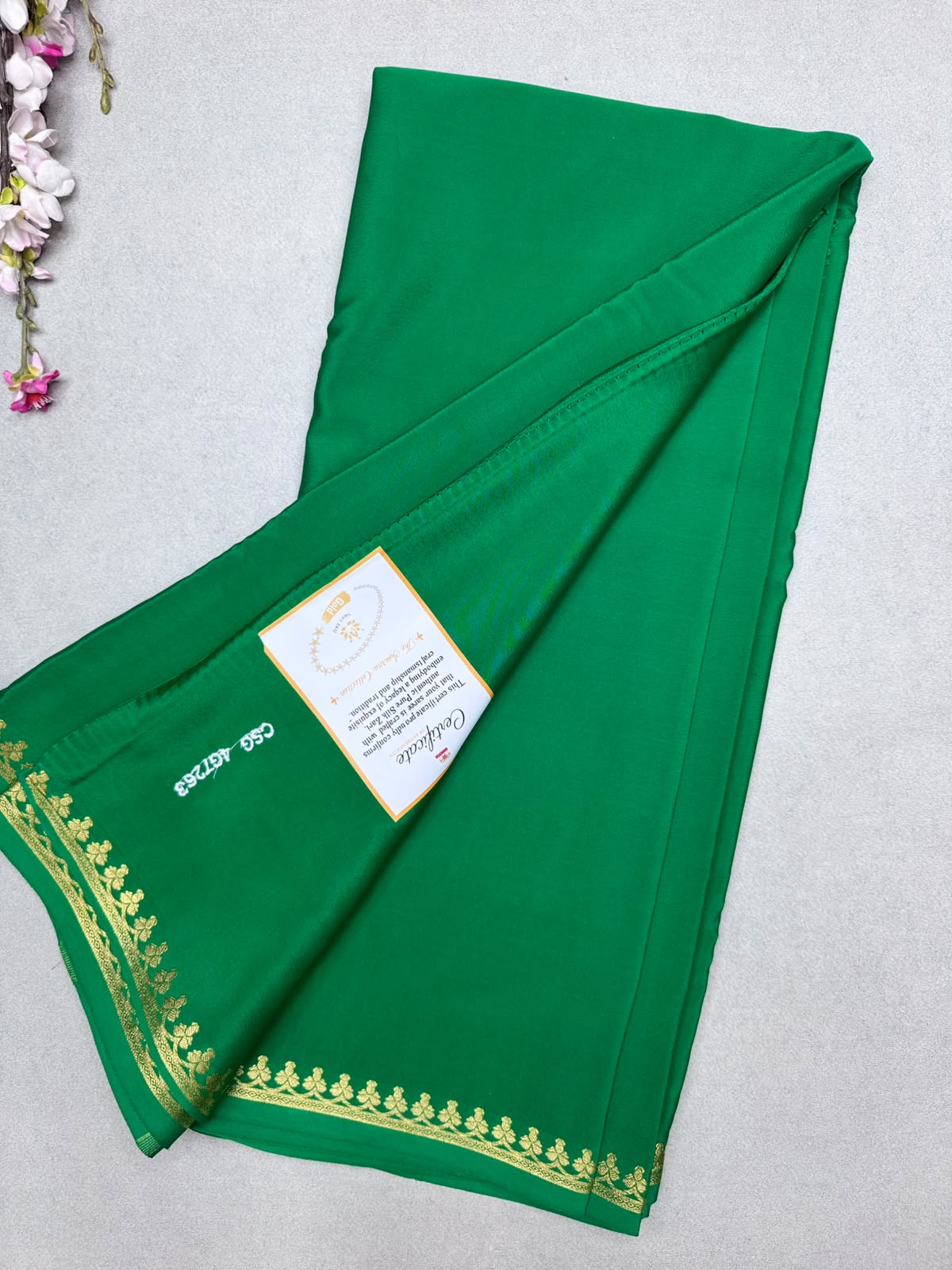 Green Pure Zari Mysore Silk Saree CSG 4G (Swara)
