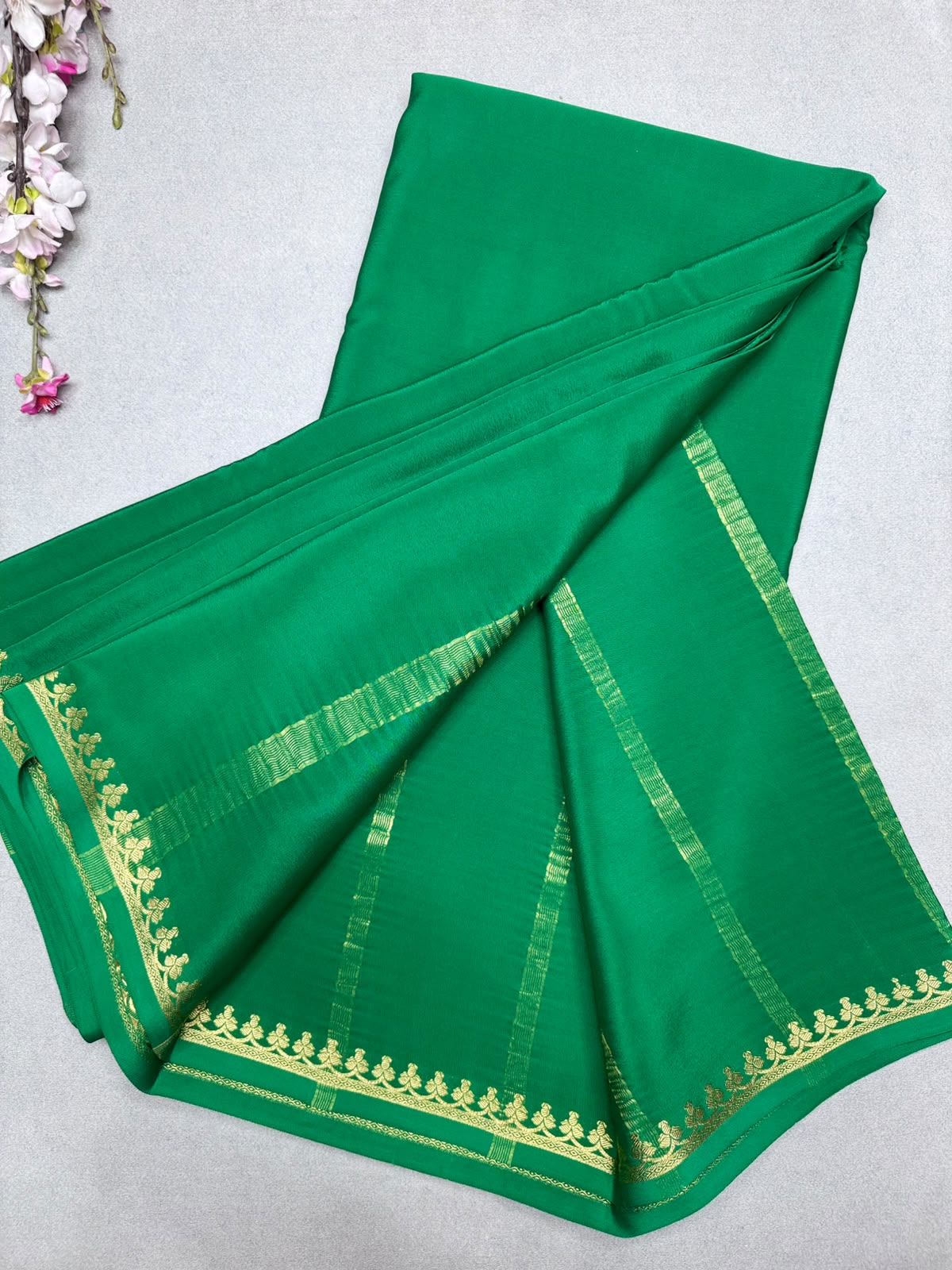 Green Pure Zari Mysore Silk Saree CSG 4G (Swara)