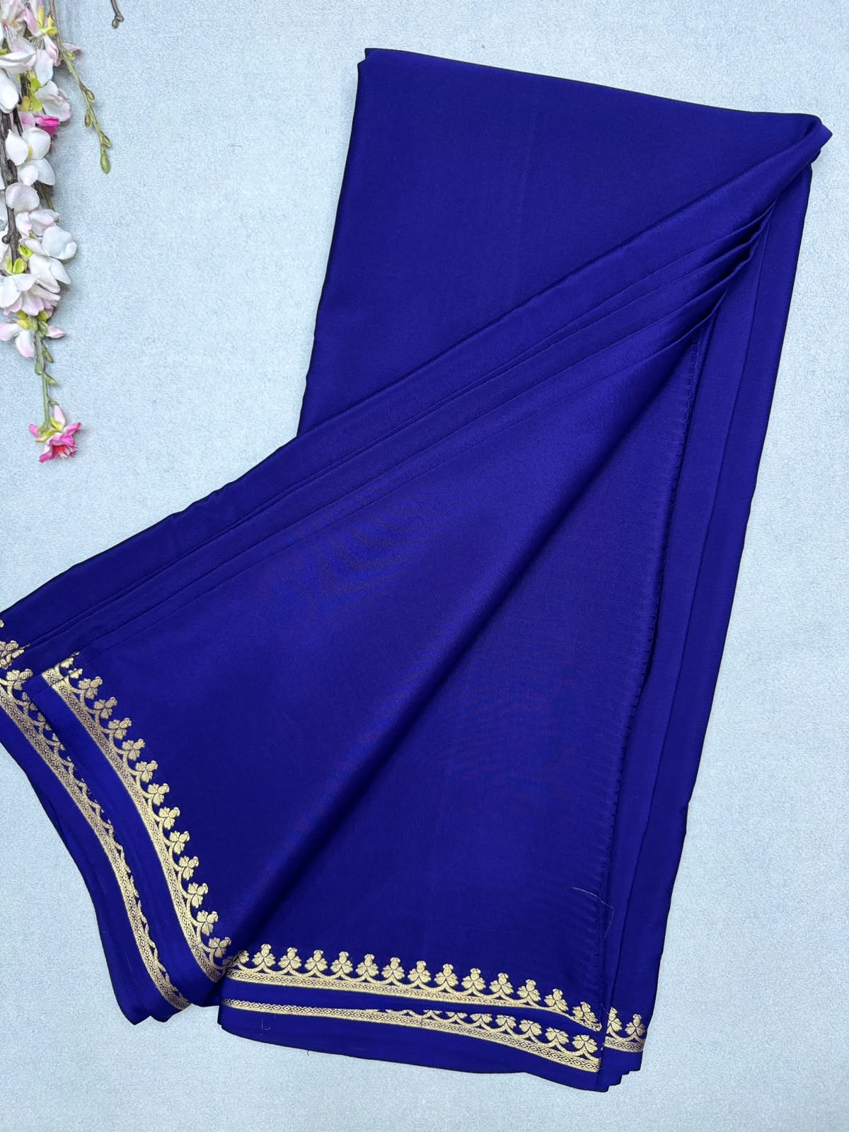 Navy Blue Zari Mysore Silk Saree CSG 4G (Swara)
