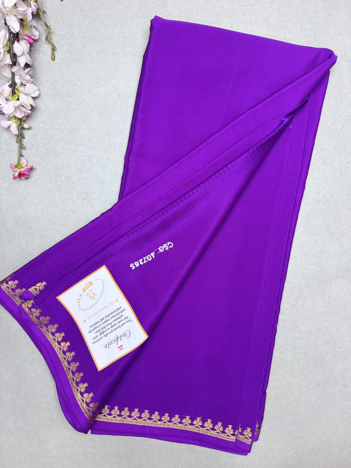 Voilet Zari Mysore Silk Saree CSG 4G (Swara)