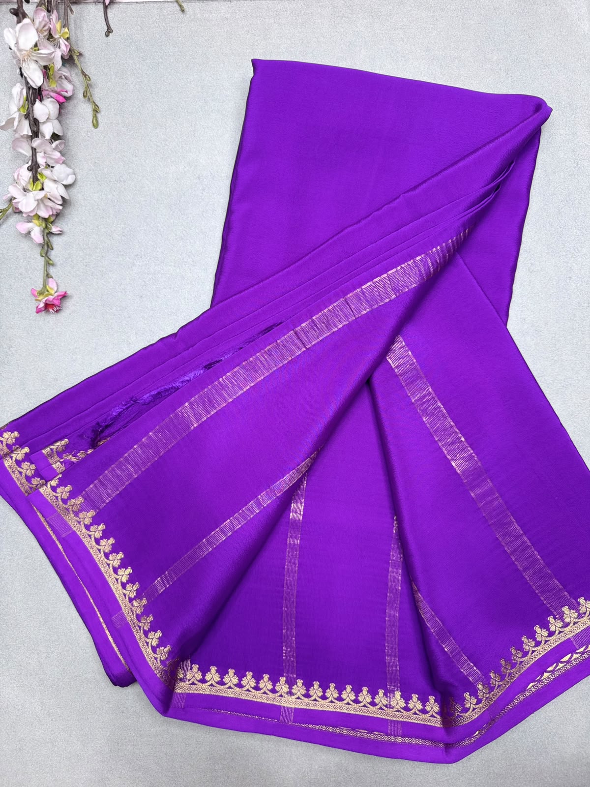 Voilet Zari Mysore Silk Saree CSG 4G (Swara)