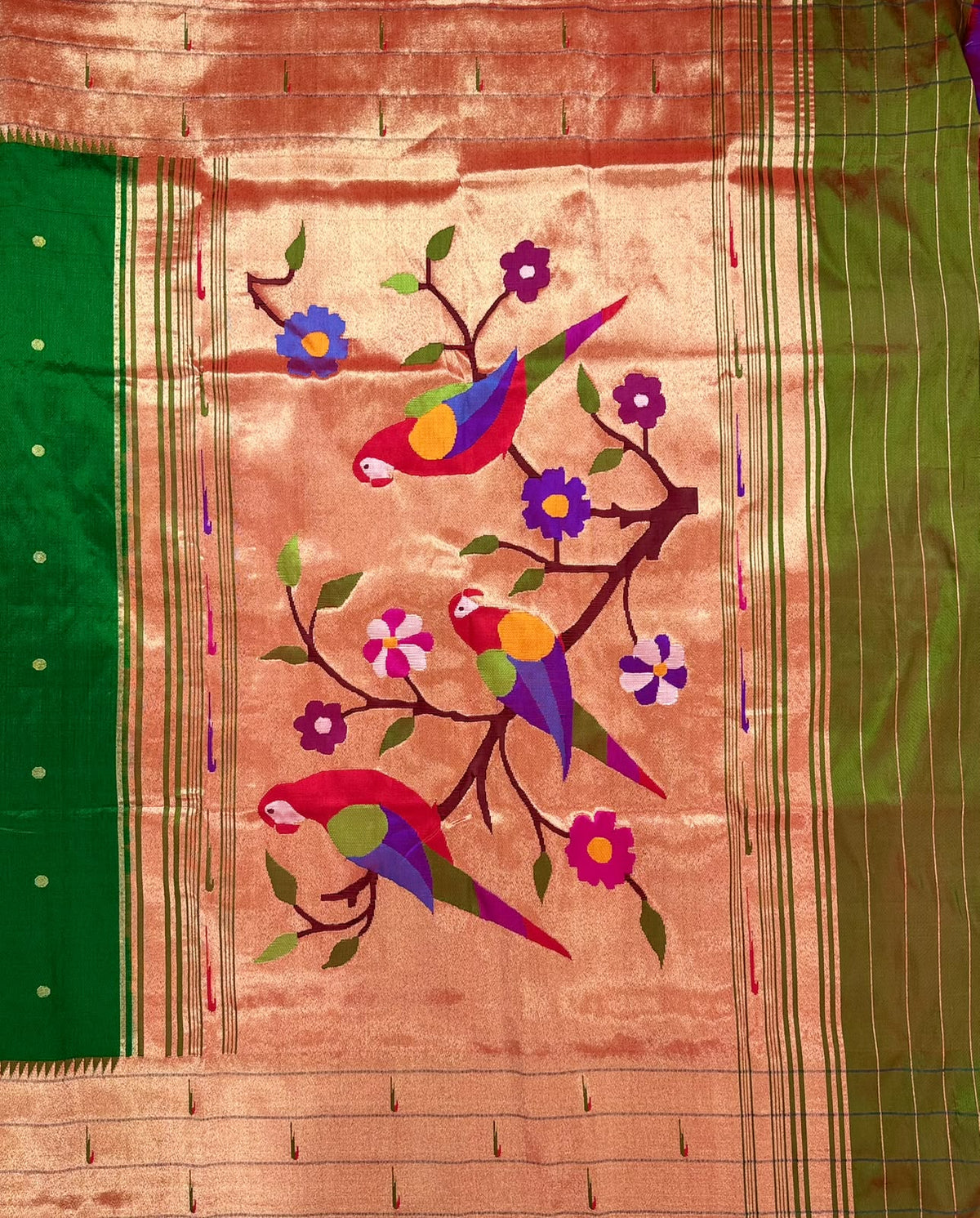 Green Pure Handloom Paithani Silk Saree (Swara)