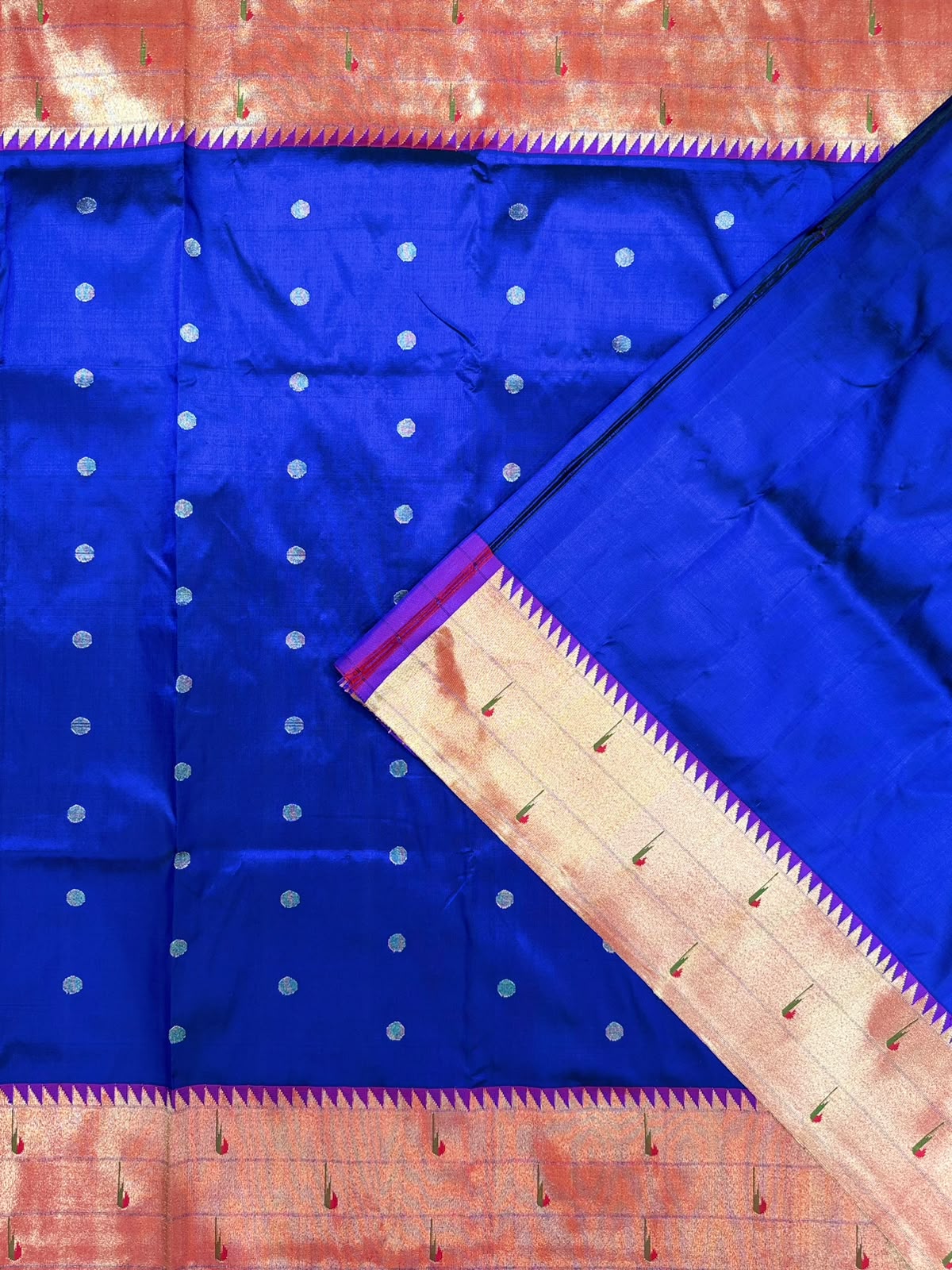 Blue Pure Handloom Paithani  Silk Saree (Swara)