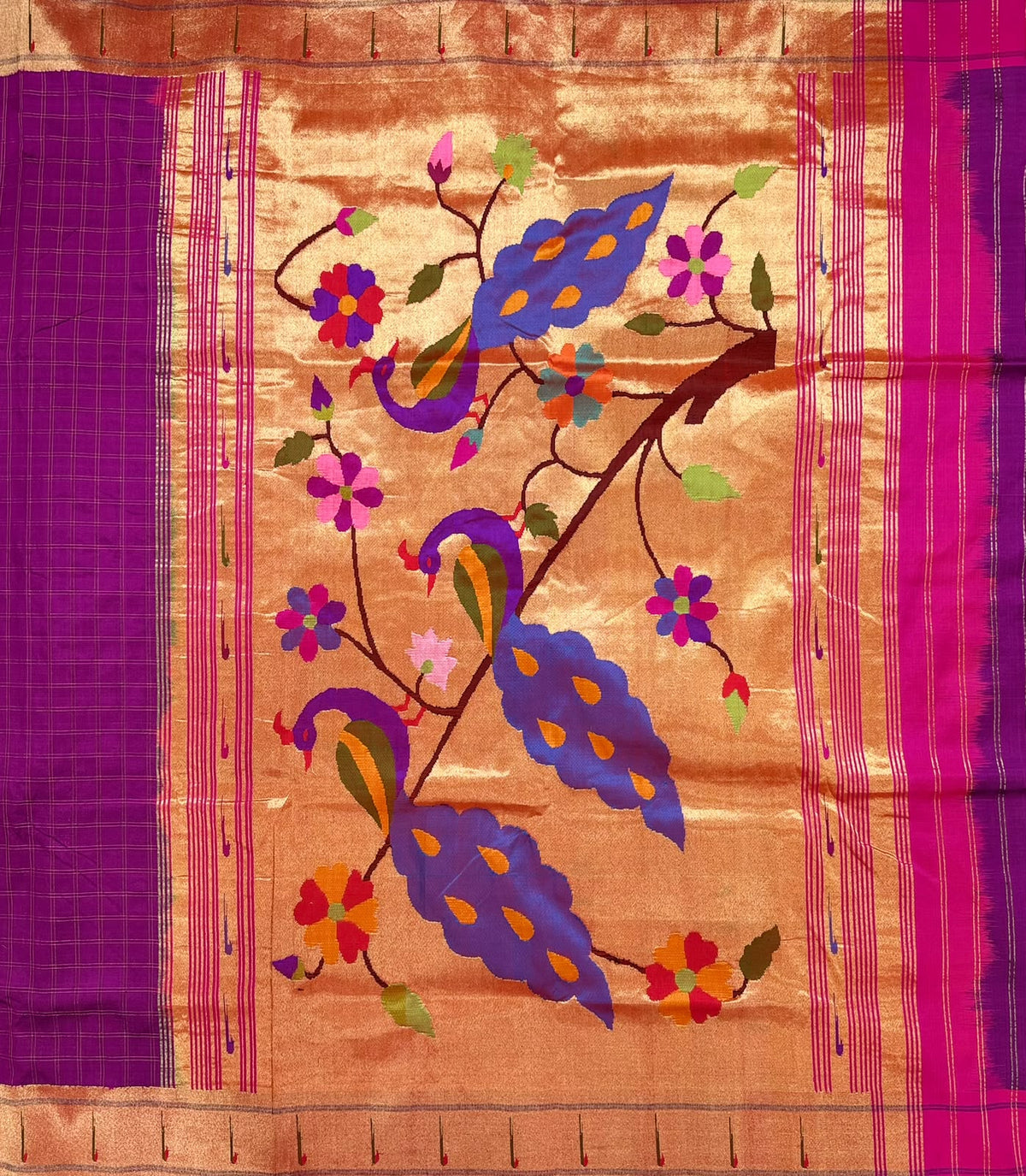 Magenta Pure Handloom Paithani  Silk Saree (Swara)