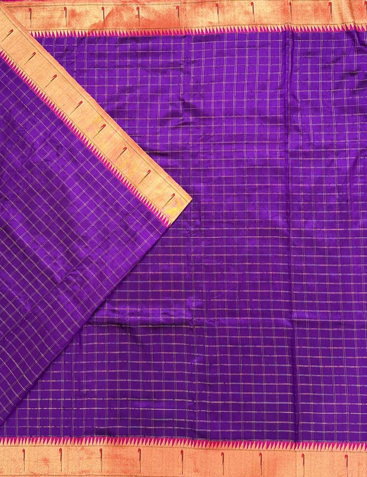 Purple Pure Handloom Paithani  Silk Saree (Swara)