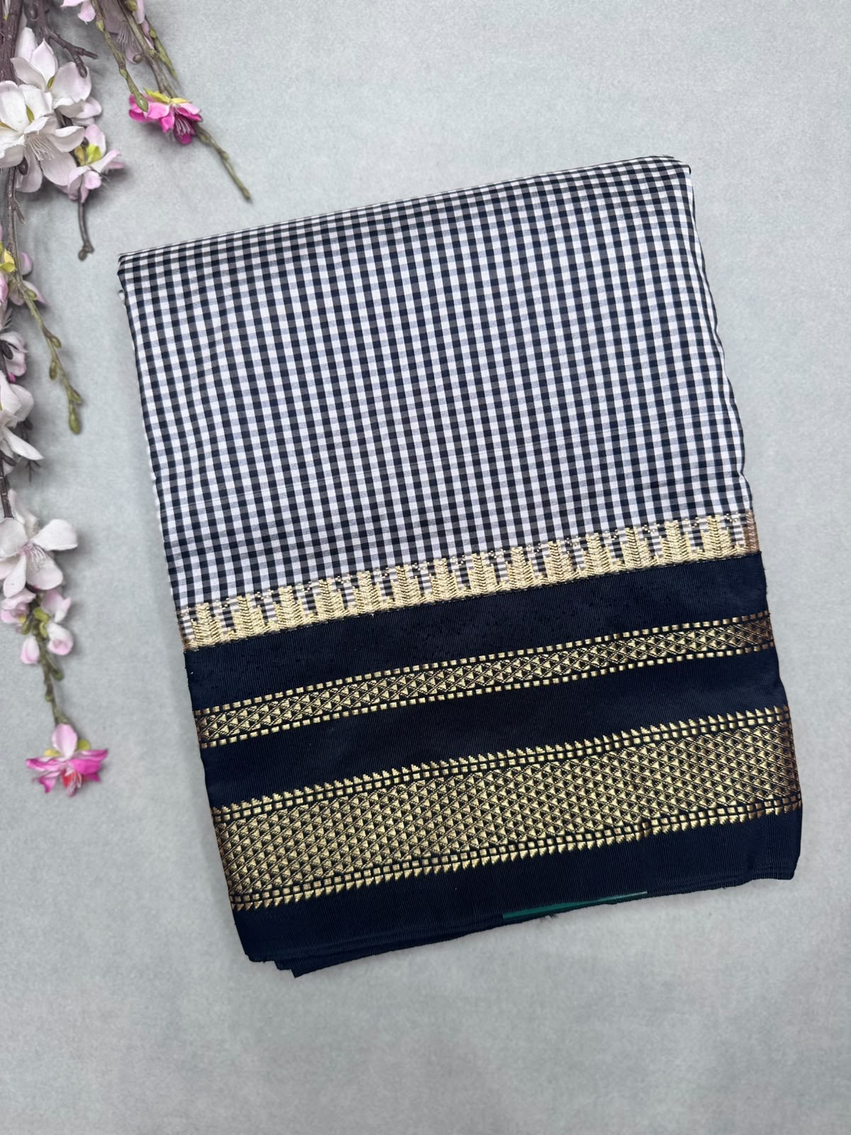 Black Checks ilkal Silk Saree 111
