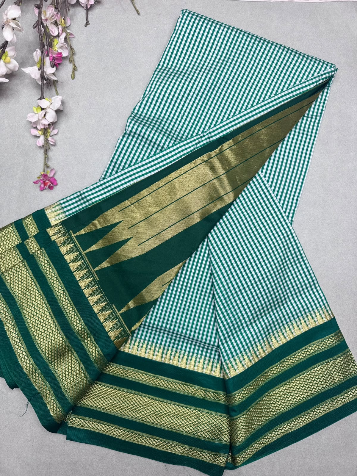 Green Checks ilkal Silk Saree 111