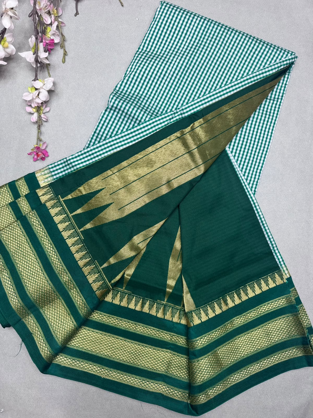Green Checks ilkal Silk Saree 111