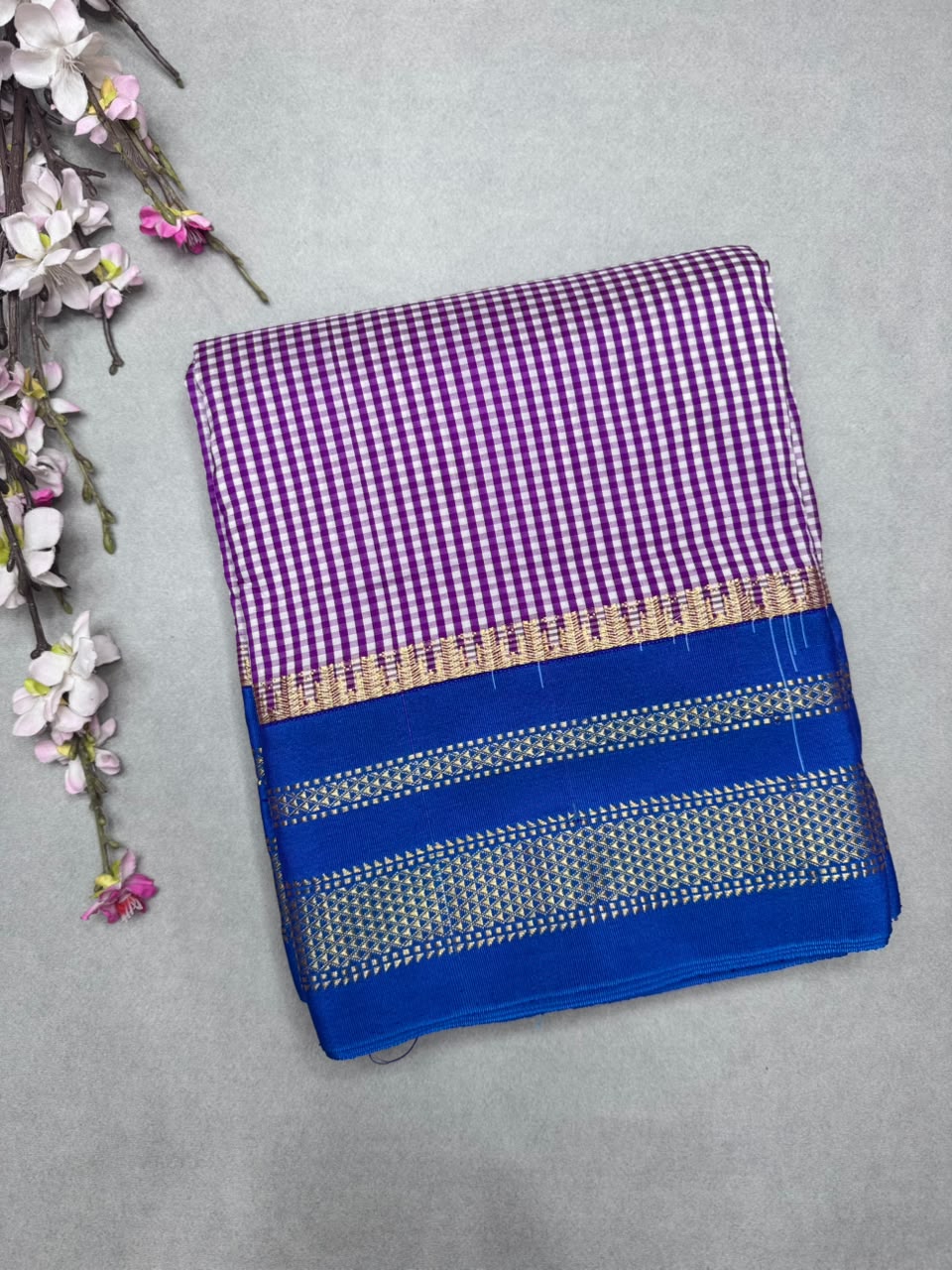 Magenta Checks ilkal Silk Saree 111