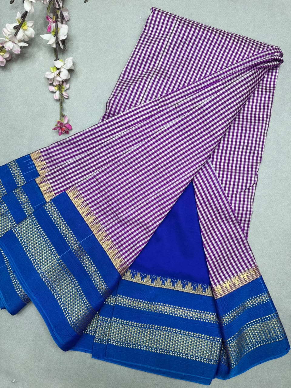 Magenta Checks ilkal Silk Saree 111