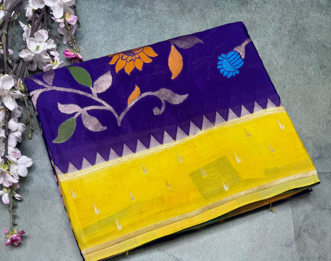 Purple Jamdani Crepe Saree 111